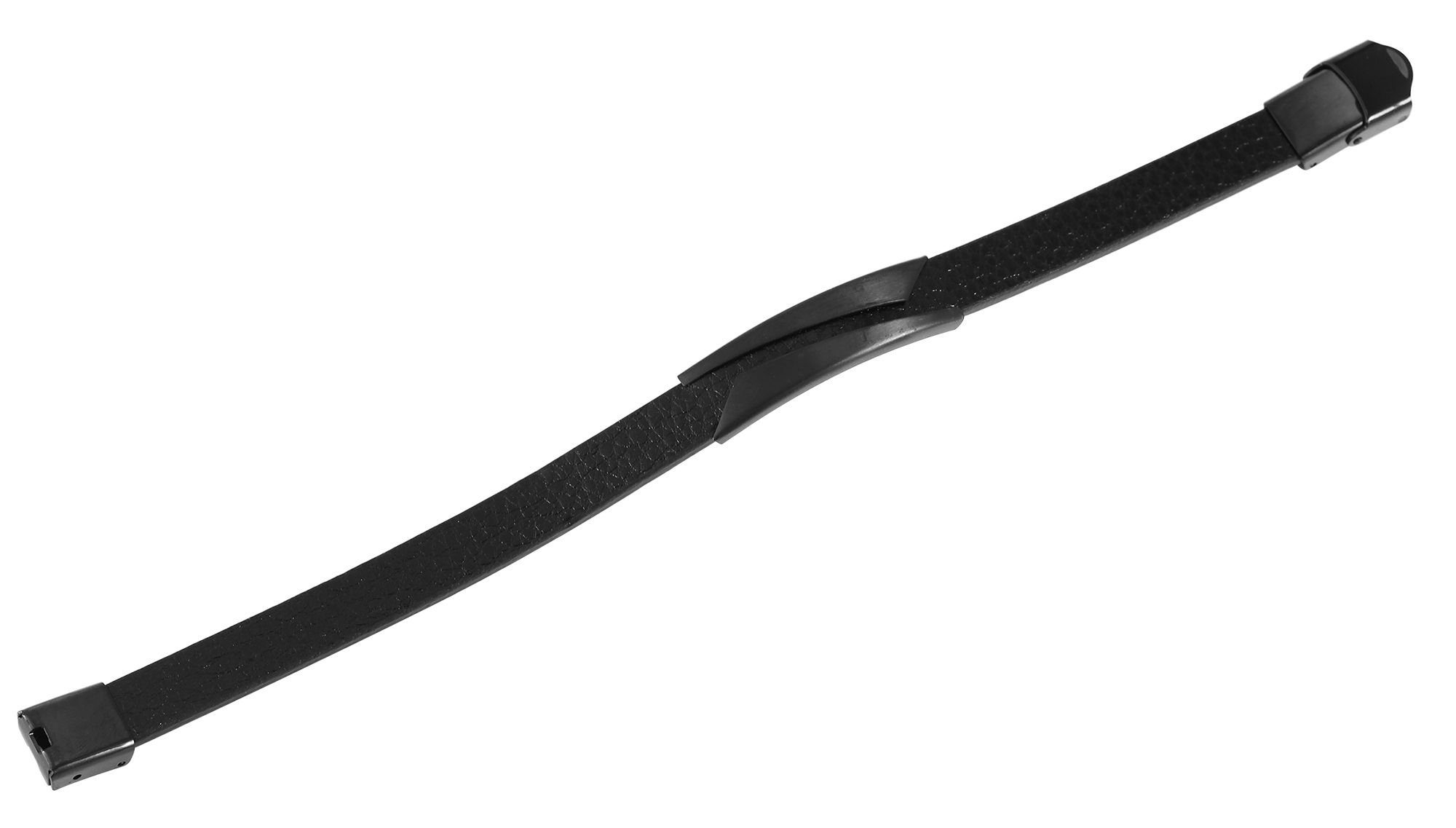Armband Ledi Echtleder Schwarz AKZENT (einzeln) aus mit Lederarmband Edelstahlelement