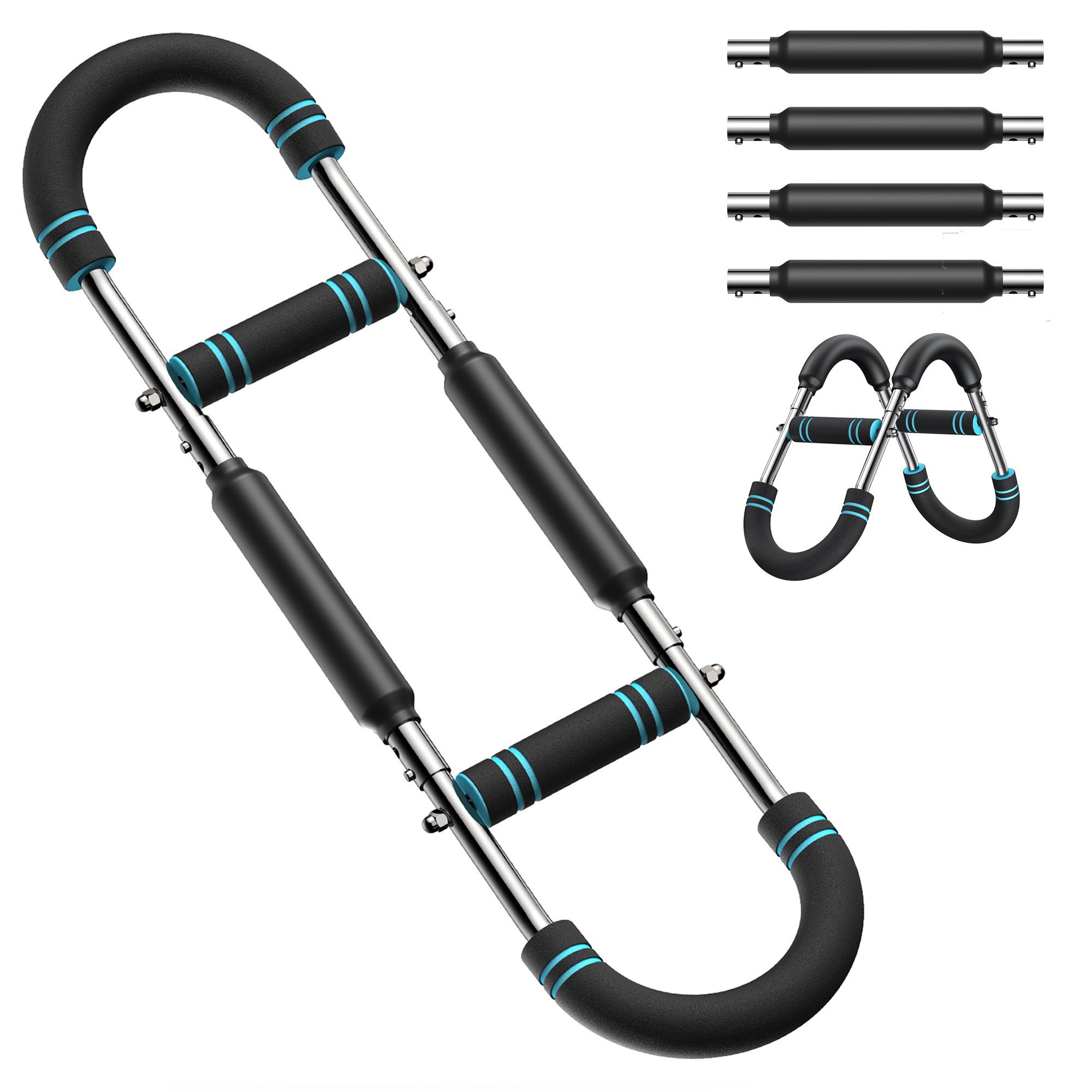 MERACH Handmuskeltrainer Armtrainer, Kraft-Twister U-Form, verstellbar 27-50kg professionell (Multifunktionales Krafttraining-Set für Ganzkörper Muskelaufbau, ergonomische Schaumstoffgriffe, für Arme Brust Schultern und Rücken), Abnehmbares Design für Zuhause, Büro und Reise kompakt tragbar