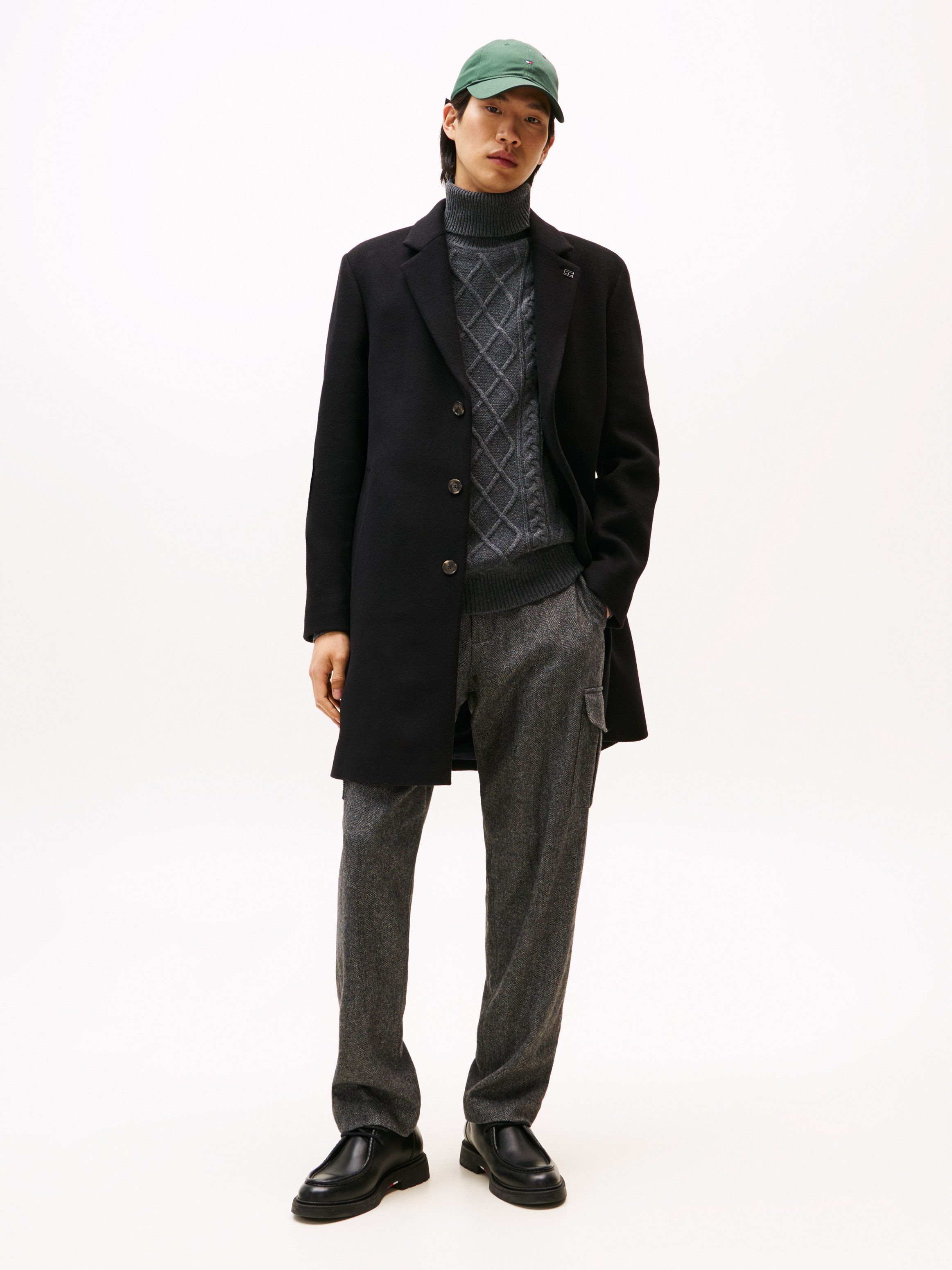 Tommy Hilfiger Wollmantel WOOL MIX COAT Reverskragen, regular fit