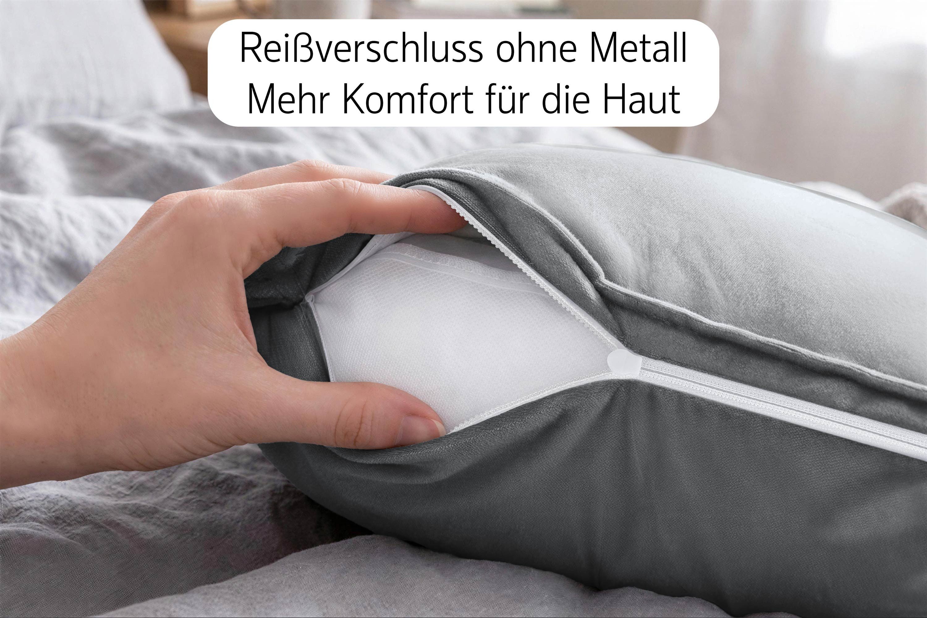 Amilian Dekokissen 4er Set Zierkissen Sofakissen Couchkissen mit Reißverschluss, inklusive Füllung für Sofa, Couch und Bett
