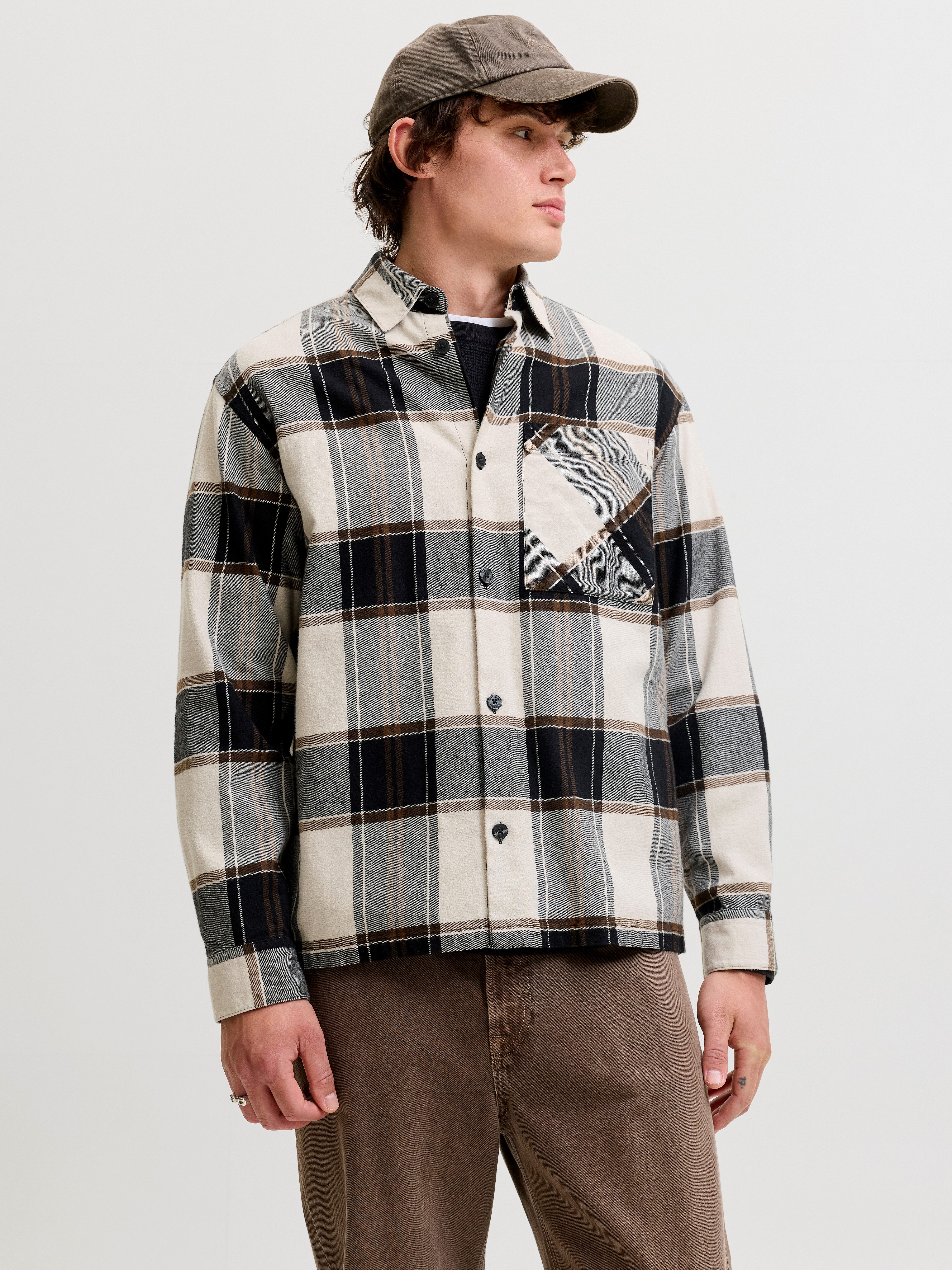 Jack & Jones Langarmhemd JJEJACKSON OVERSHIRT LS SN Baumwolle, relaxed fit
