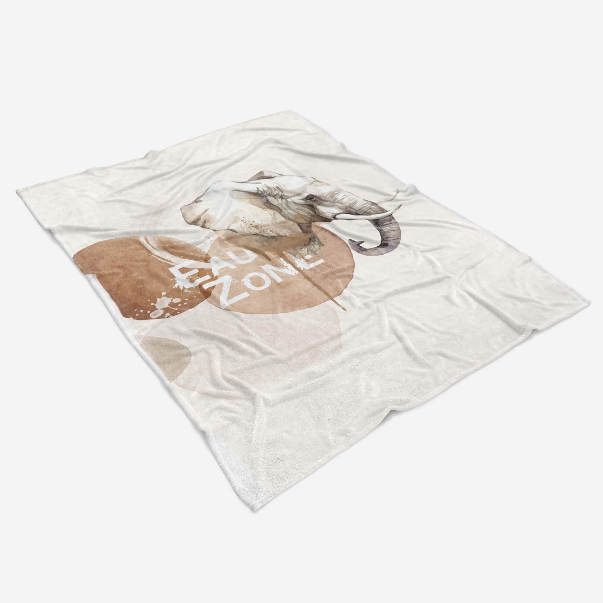 Sinus Art Strandhandtuch Handtücher Handtuch Saunatuch Baumwolle-Polyester-Mix (1-St), Handtuch Elefant Kuscheldecke Stoßzähne Wasser