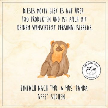 Mr. & Mrs. Panda Windlicht Affe - Schwarz - Geschenk, Windlicht Gravur, Respekt, Afrika, Selfcar (1 St), Handgefertigte Gravur