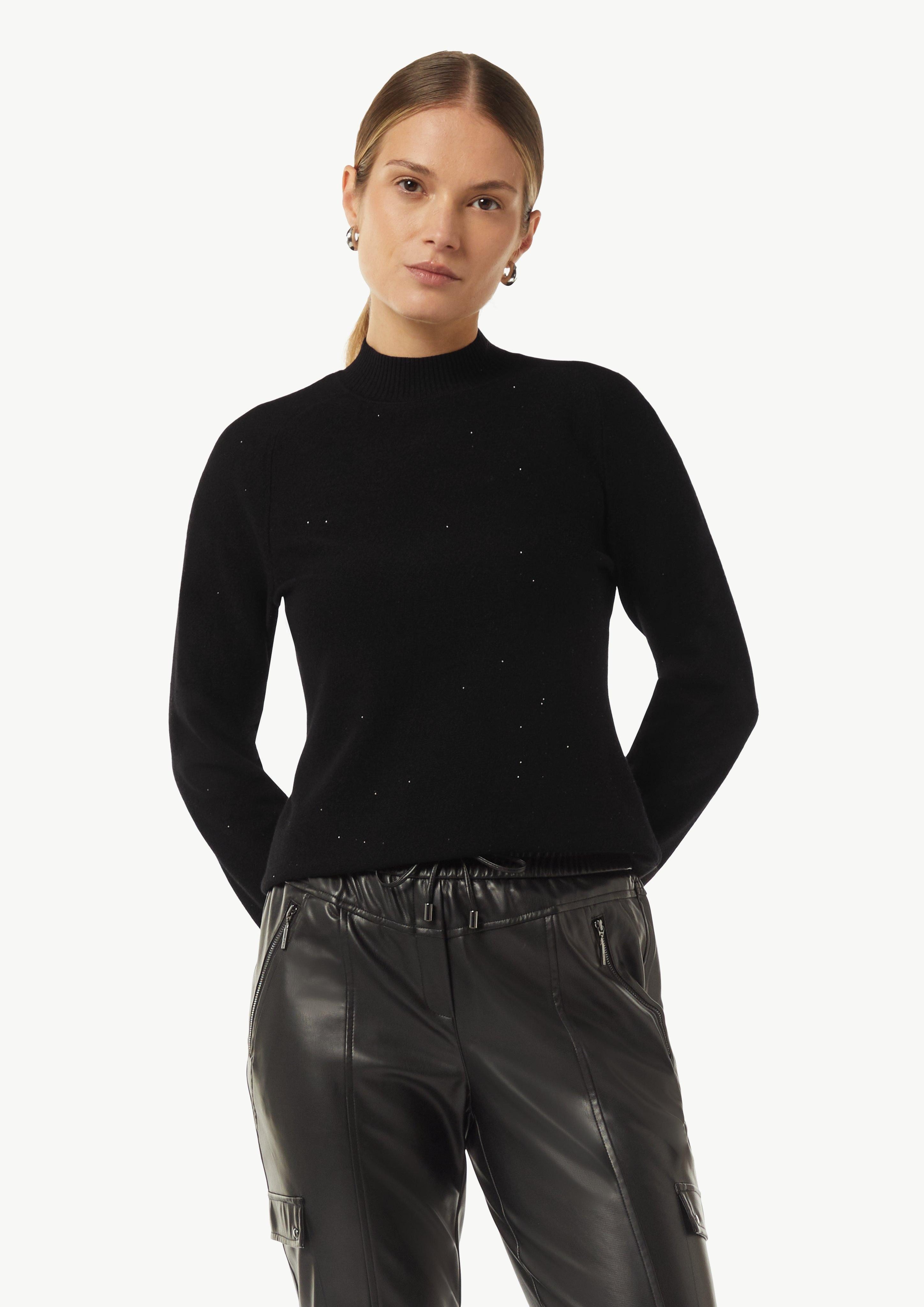 Langarmshirt Turtleneck-Strickpullover mit Minipailletten