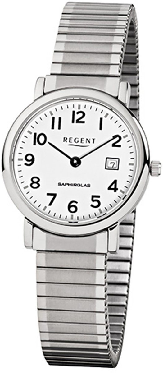 Regent Quarzuhr Regent Damen Herren-Armbanduhr silber, Damen, Herren Armbanduhr rund, klein (ca. 28mm), Edelstahlarmband