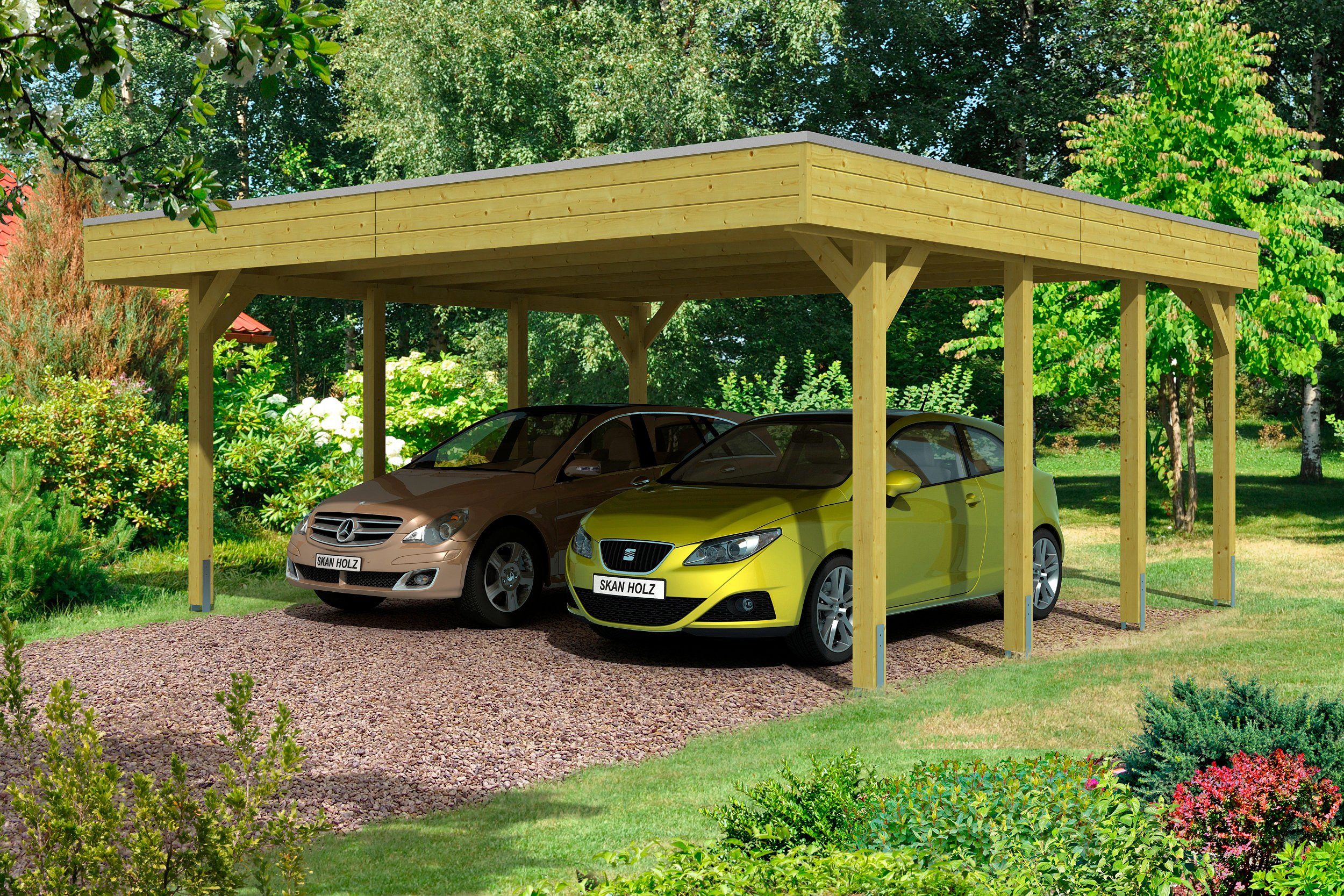 Friesland, BxT: Skanholz cm 557x555 cm, 210 Doppelcarport Einfahrtshöhe