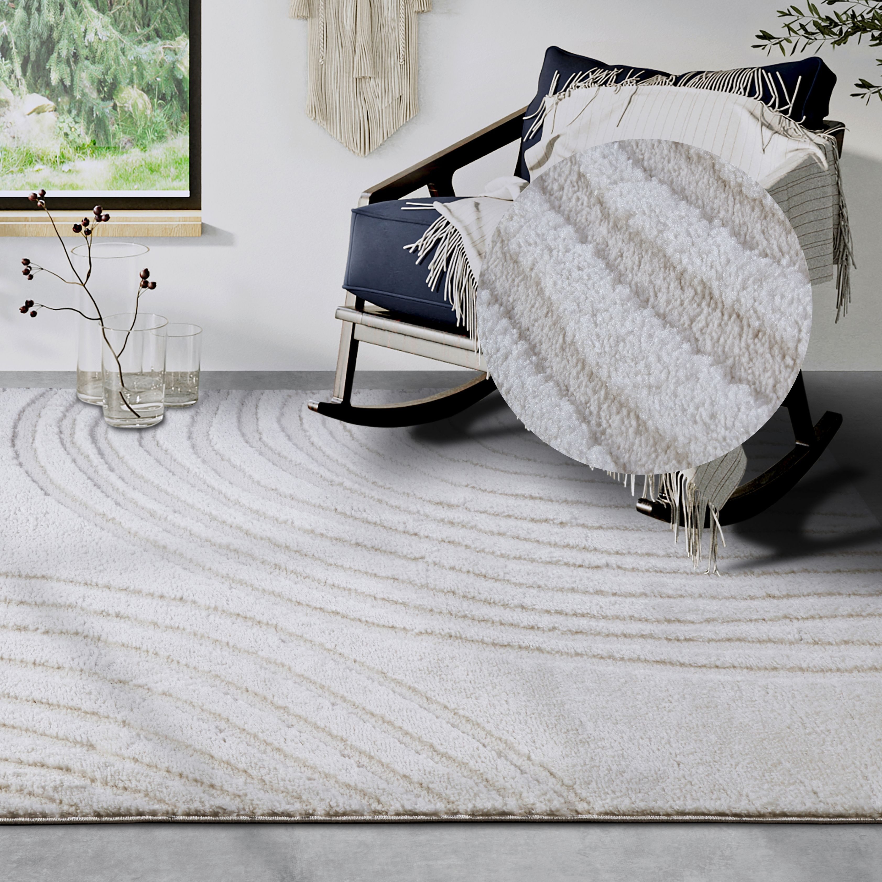 ELLE DECORATION Designteppich Pigment, rechteckig, Höhe: 18 mm, Hochflor, Shaggy, Läufer, weich, Langflor, modern, Hoch Tief Effekt