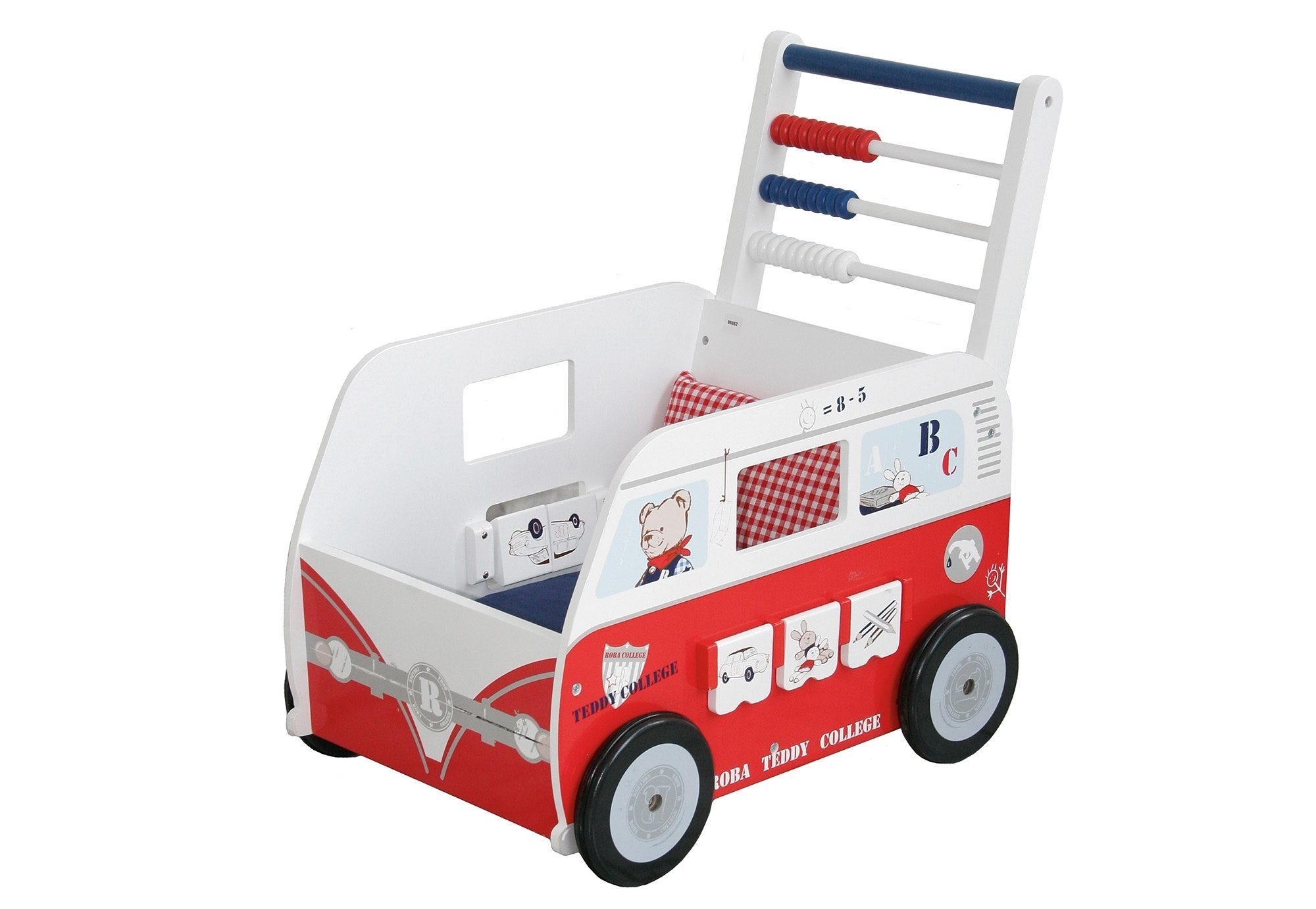 roba® Lauflernwagen College Holzspielzeug, Teddy