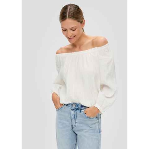 s.Oliver Kurzarmbluse Off-Shoulder-Bluse aus Viskosemix Raffung