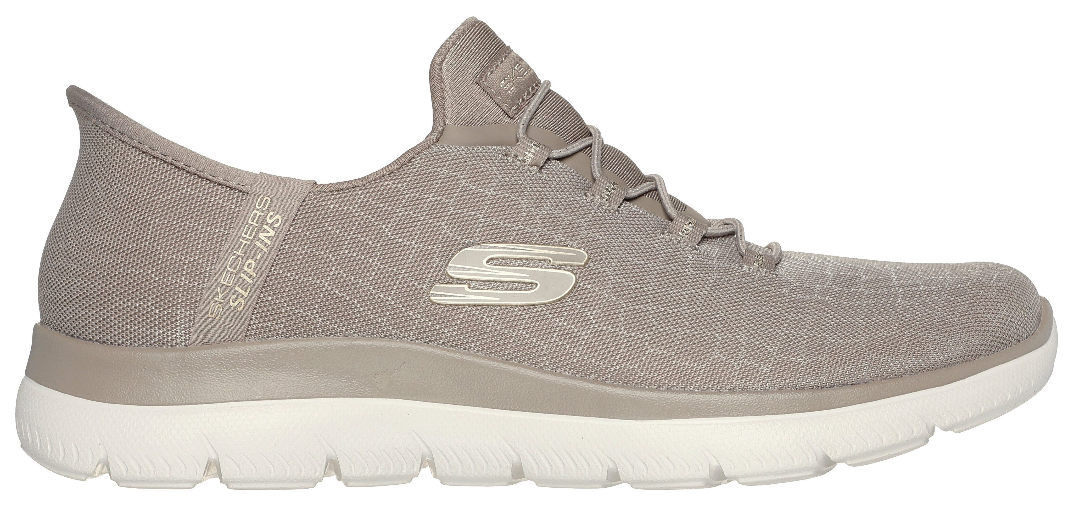 Skechers SUMMITS-CLASSY NIGHT Slip-On Sneaker Slipper, Freizeitschuh mit komfortabler Heel Pillow Funktion