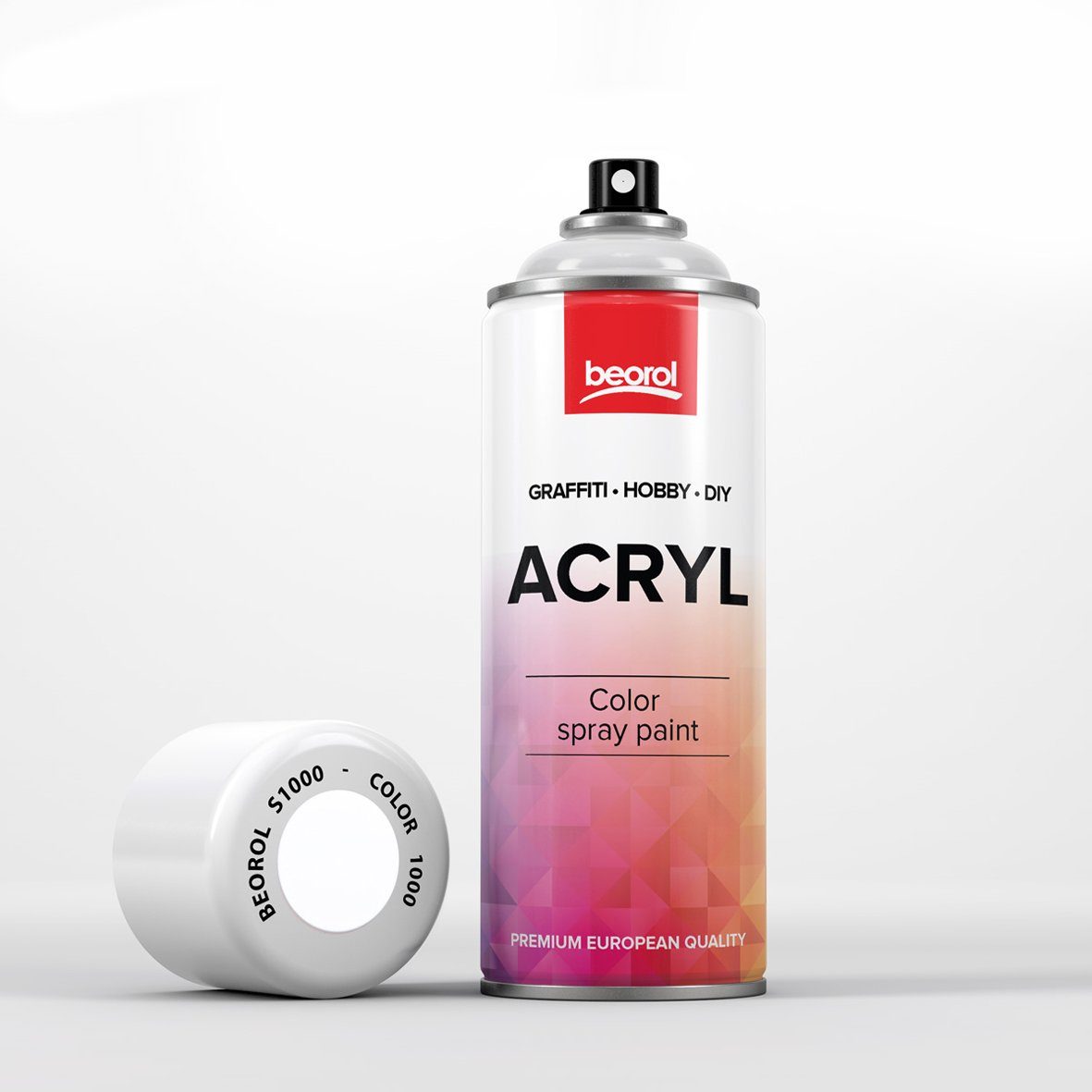Spraydose - Acryllack Verkehrsweiß, Sprühlack 2x BigDean Sprühfarbe 400ml glänzend