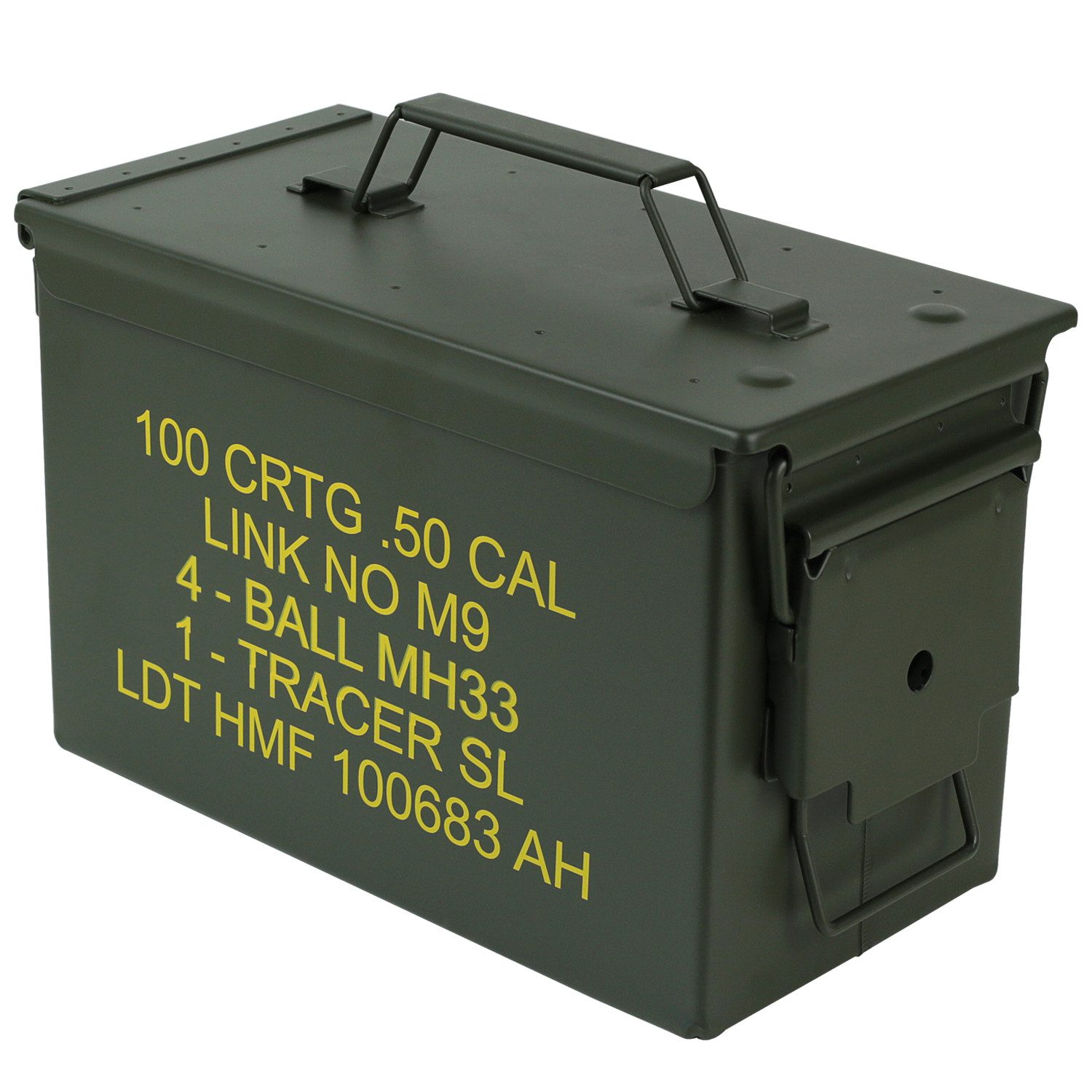 HMF Aufbewahrungsbox Munitionskiste, US Ammo Box, Metallkiste, 30 x 19 x 15,5 cm, grün
