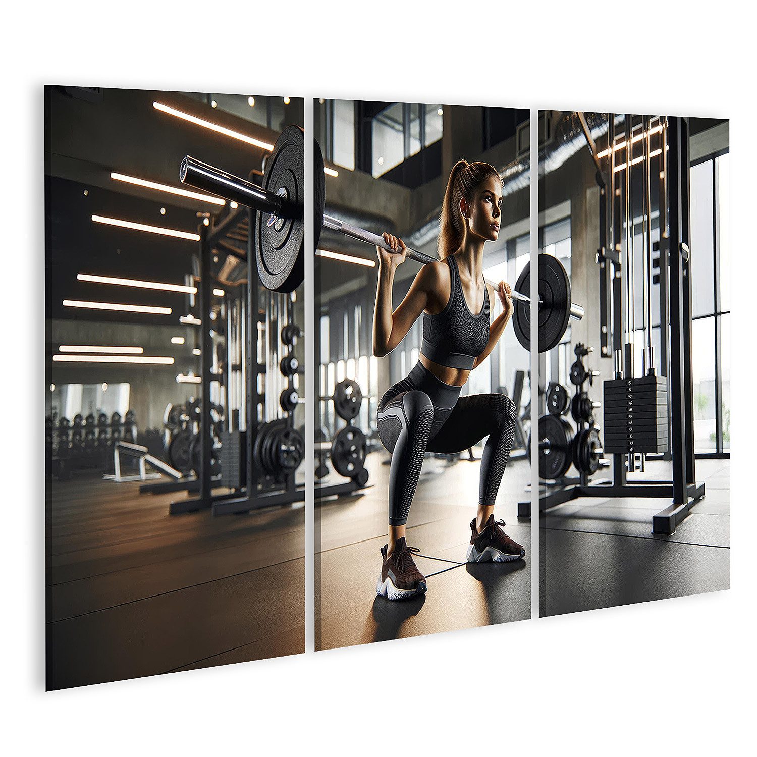 Leinwandbild Stählerne Disziplin in der Fitnessoase