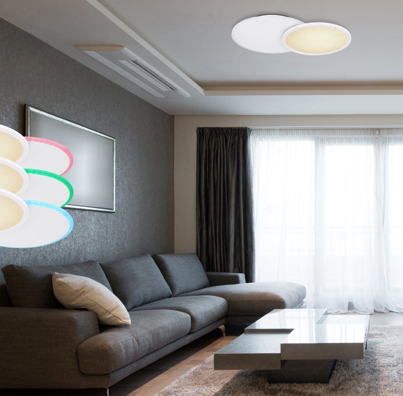 GLOBO Deckenleuchte dimmbar Deckenlampe LED Schlafzimmer Deckenleuchte Wohnzimmer Globo
