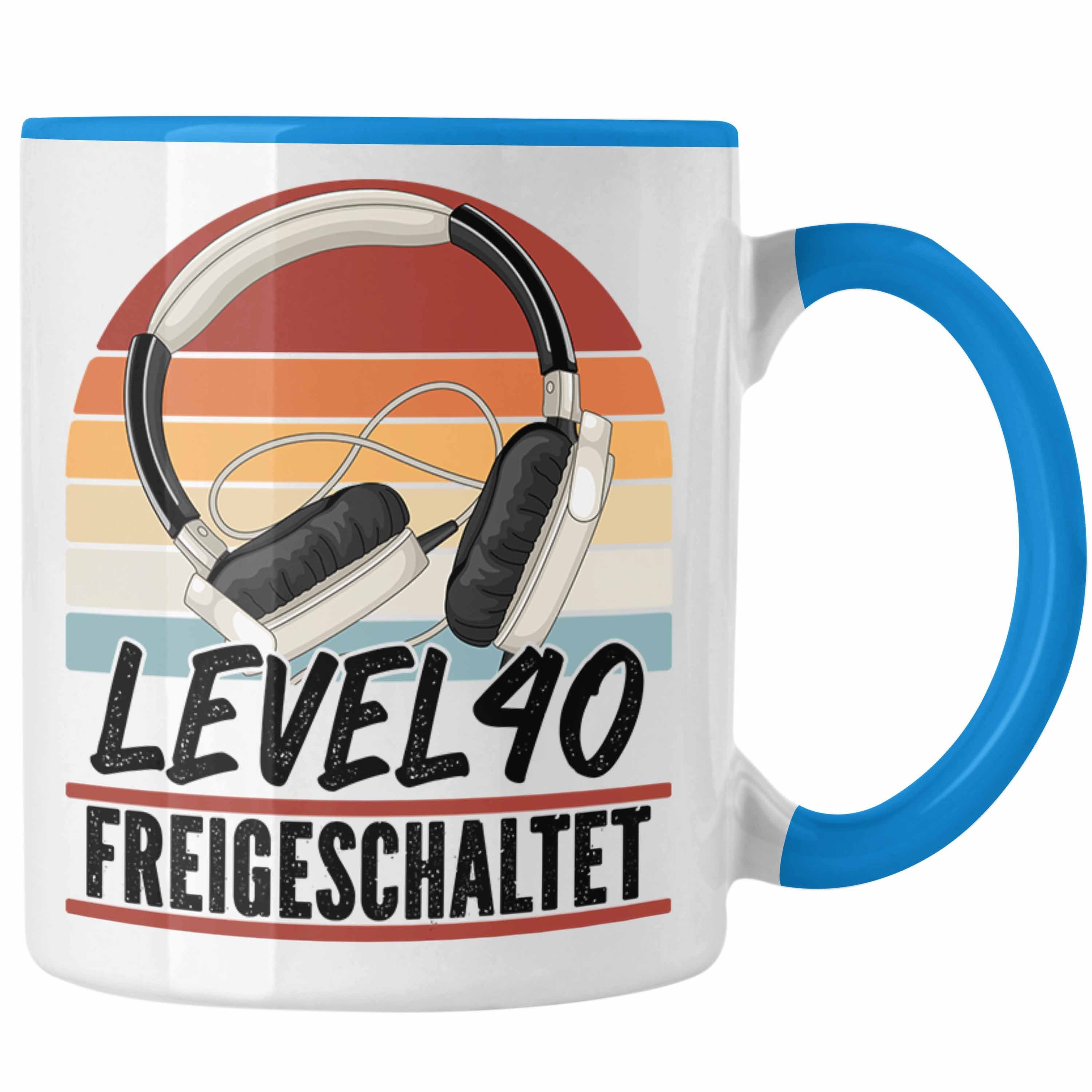 Trendation Tasse 40. Geburtstag Geschenk Männer Gaming Kaffee-Becher Gamer 40er Geburts Blau