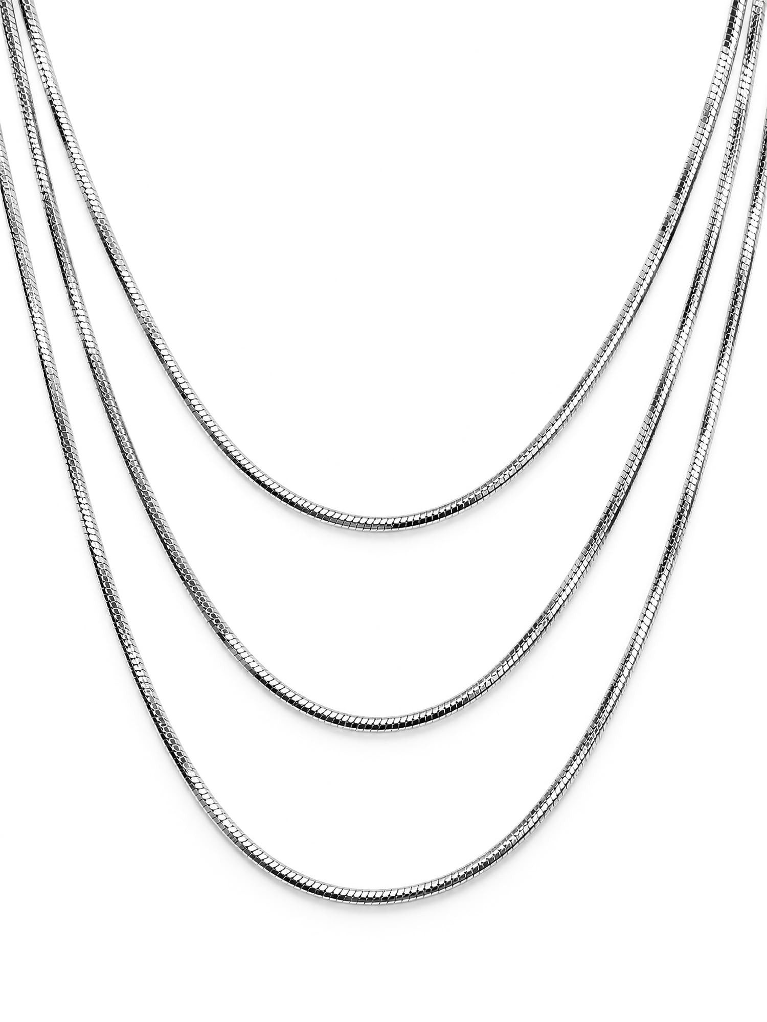 THIORA Schlangenkette Sundrift (1-tlg), Dreireihiger Layering-Look, feine 1-mm-Stränge, 316L Edelstahl