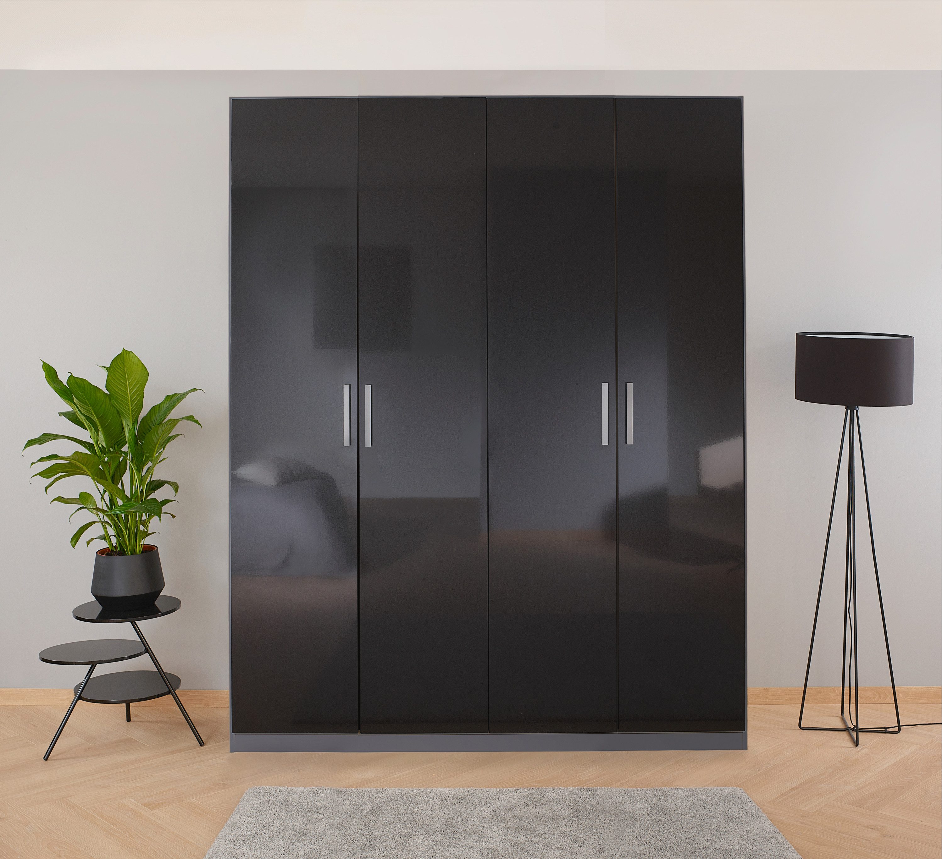 rauch Drehtürenschrank Kleiderschrank Schrank Garderobe Ankleide KOLUNA mit Hochglanz-Front (Breiten 181/226/271/315 cm Höhen 210/229 cm) inkl. 2 Innenschubladen sowie extra Böden MADE IN GERMANY