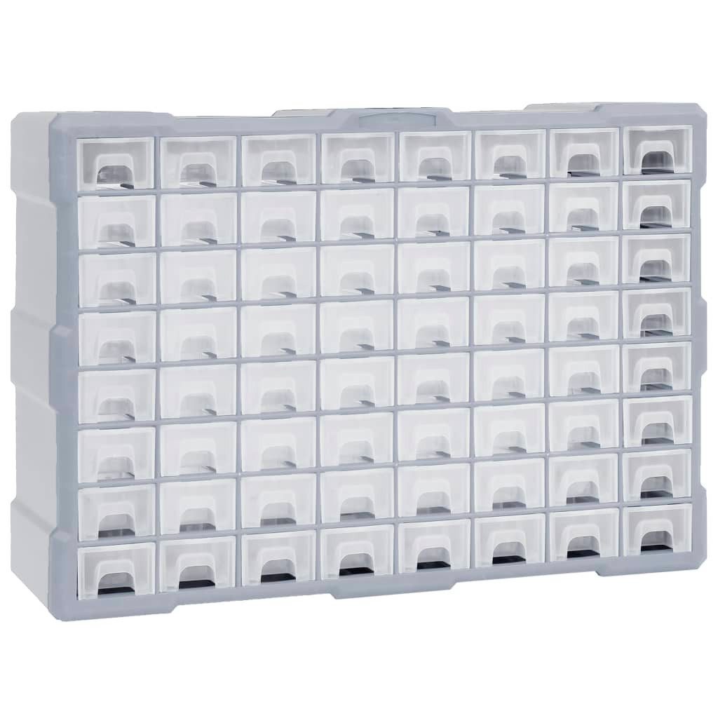 vidaXL Werkzeugkoffer 64 Schubladen Multi-Schubladen-Organizer mit 64 Schubladen 52x16x37,5