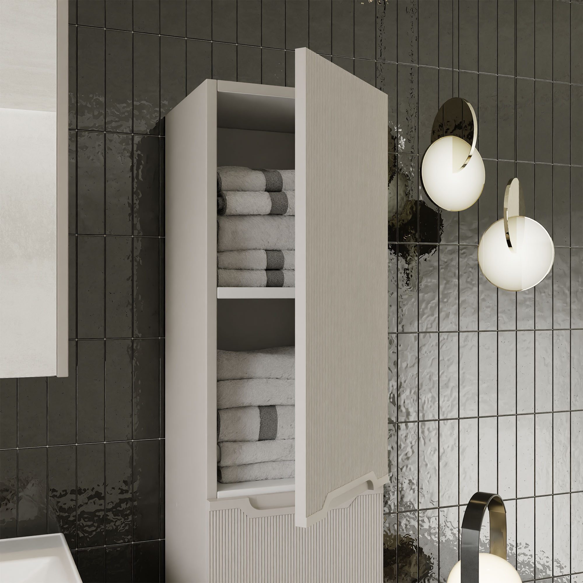 Karen Badmöbel-Set Hochschrank Bella, (Optionaler Hochschrank, 1-St., Hochs günstig online kaufen