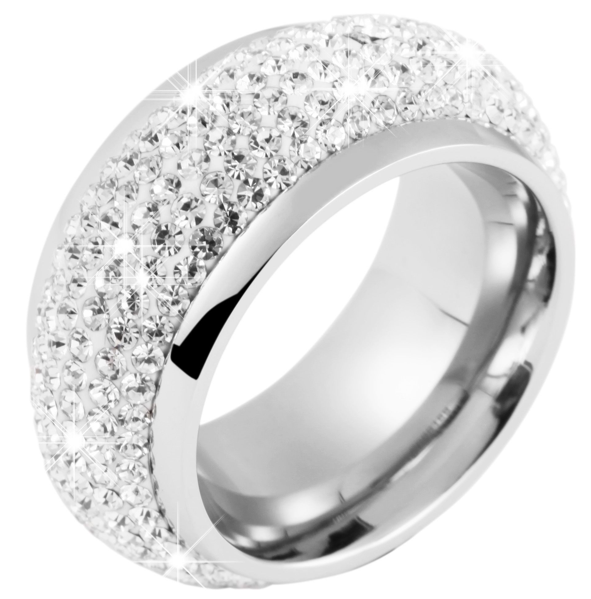 AKZENT Fingerring Clodia Edelstahl silber Damen, Damen Ring günstig online kaufen