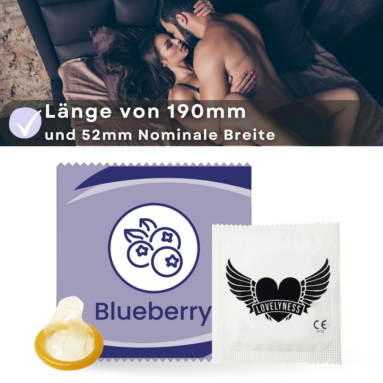 Geschmack Lovelyness Kondome Aroma: - mit Blaubeere