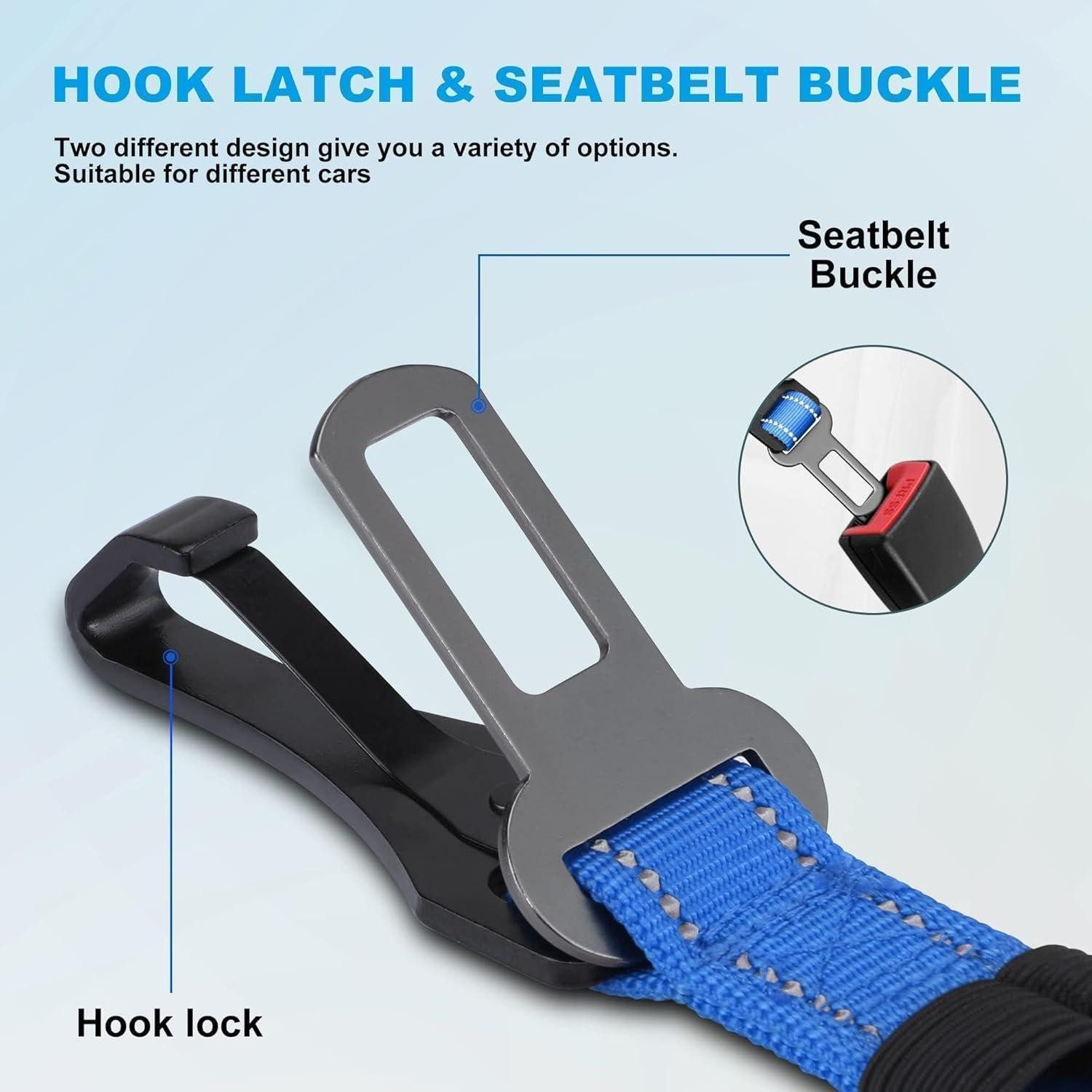 LuxusKollektion Autohundegeschirr Hundegurt Auto Sicherheitsgeschirr Universalstecker Navyblau
