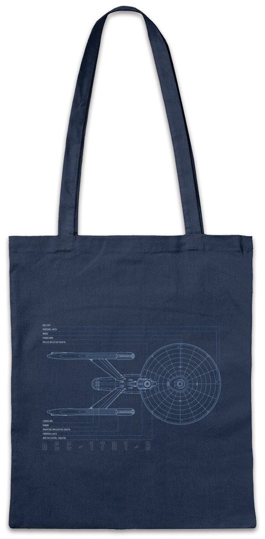 Beuteltasche Blueprint U.S.S. Federation Stofftasche Star SciFi Raumschiff Trek