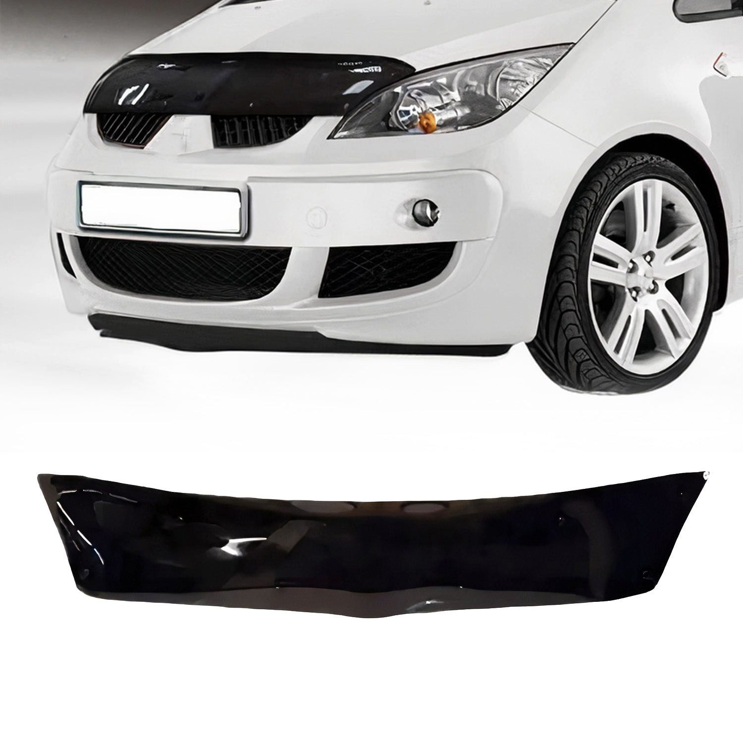 OMAC Lüftungsgitter Motorhaube Deflektor schutz für Mitsubishi Colt 2009-2012 Dunkel (1 St), Luftabweiser, Abweiser, Schneeschutz, Langlebig,Einfache Montage