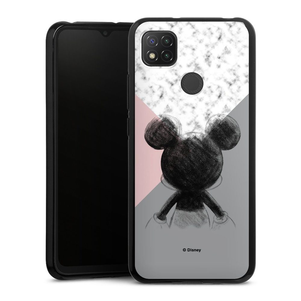 DeinDesign Handyhülle Disney Marmor Mickey Mouse Mickey Mouse Scribble, Xiaomi  Redmi 9C Silikon Hülle Bumper Case Handy Schutzhülle