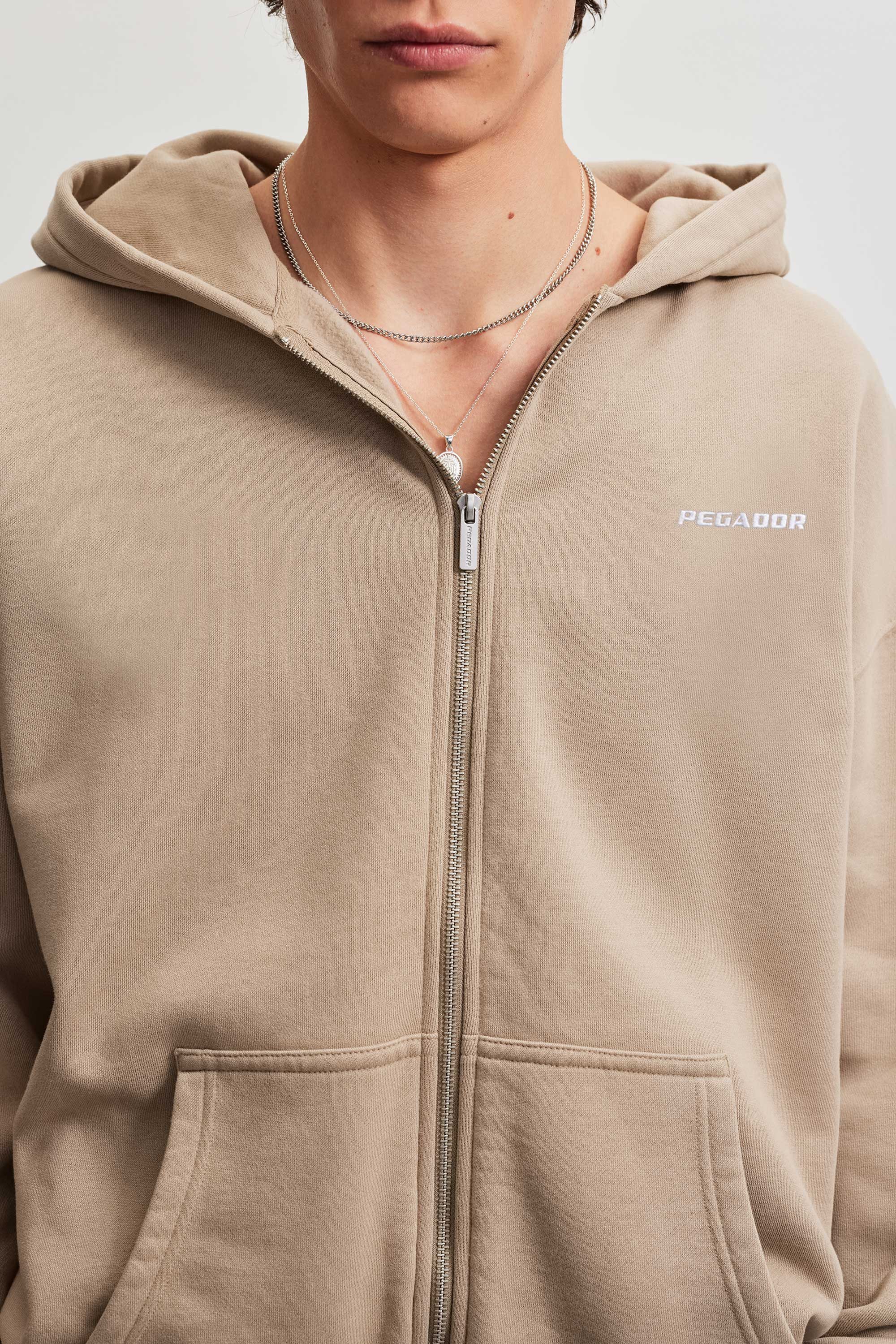 PEGADOR Kapuzensweatjacke Logo Oversized Sweat Jacket Baumwollmischung, oversize – Bild 4 von 5