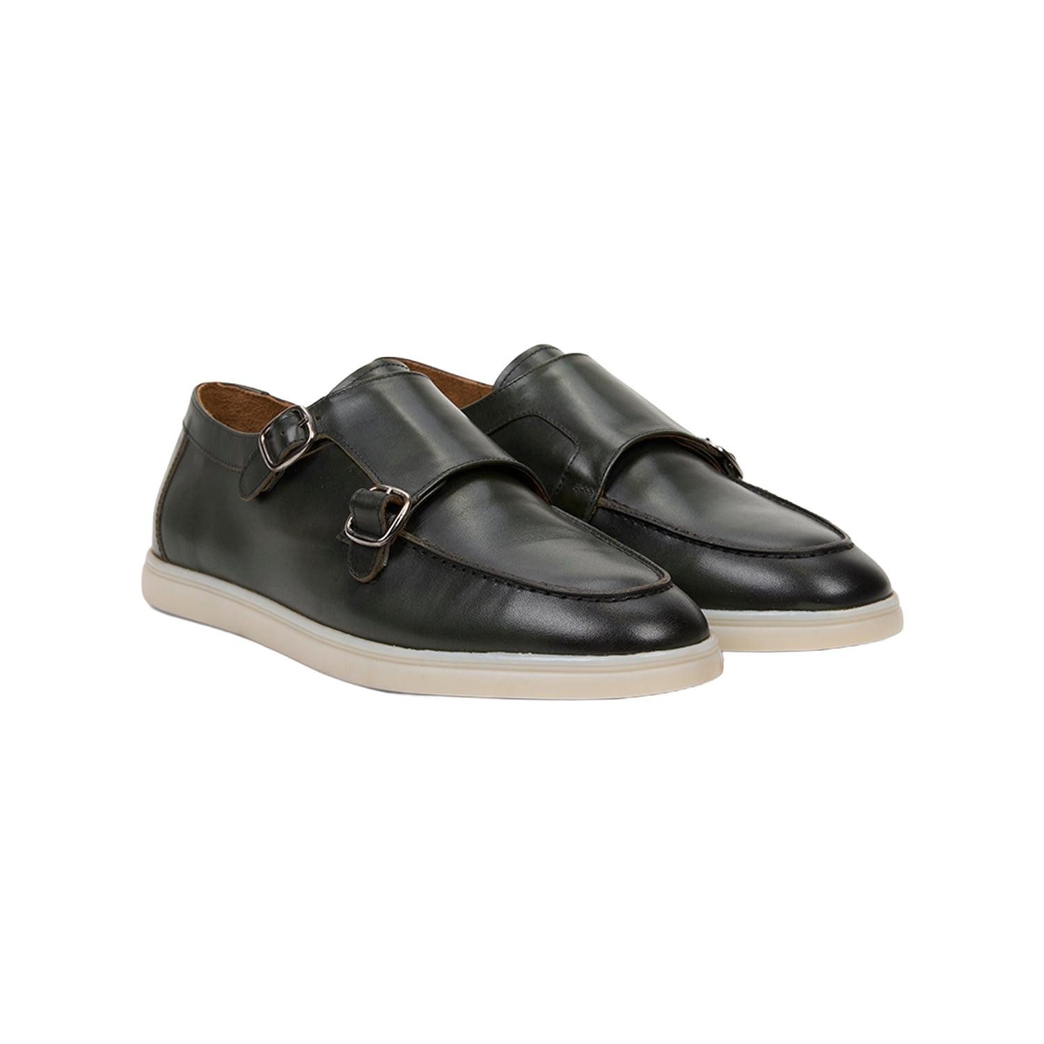Desa DESA Herren-Doppelmonk-Schuhe aus Leder Walkingschuh