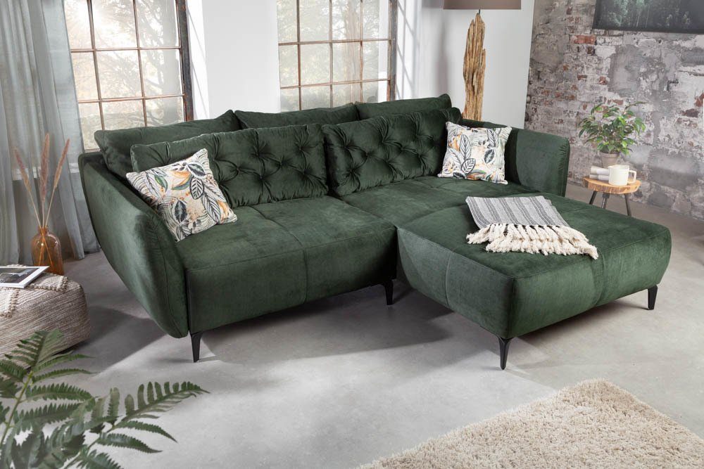 riess-ambiente Ecksofa MARRAKESCH 245cm flaschengrün, Eckcouch günstig online kaufen