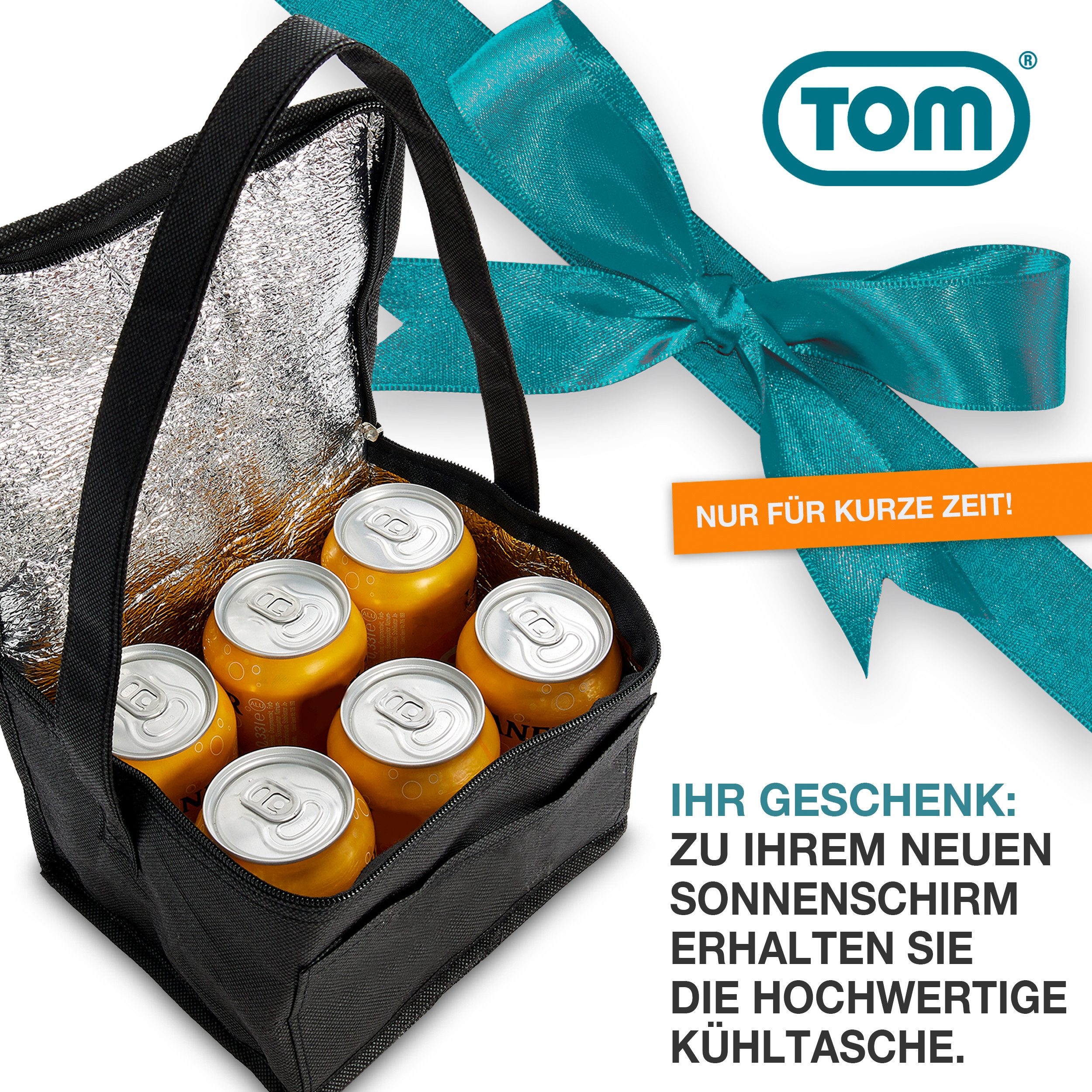 TOM Sonnenschirm 125x200 cm inklusive Kühltasche günstig online kaufen