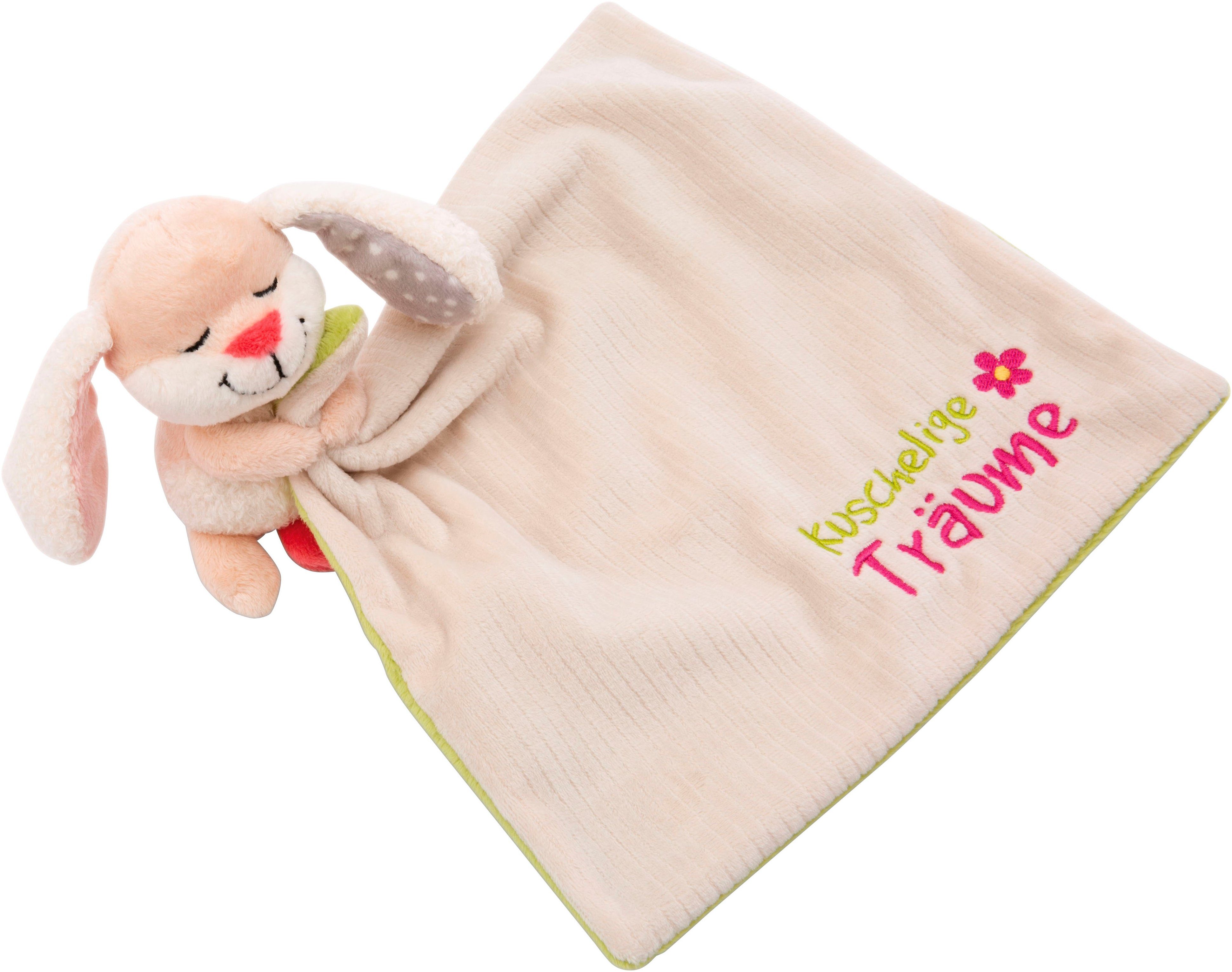 Nici Schmusetuch My First NICI, Schmusetuch mit Kuscheltier Hase, Kuschelige Träume, mit aufgestickter Botschaft