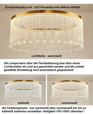 Euroton LED Pendelleuchte LED Pendelleuchte Hängelampe Fernbedienung dimmbar Farbton steubar, LED fest integriert, mit Fernbedieung von warmweiß,neutralweiß bis kaltweiß stufenlos einstellbar