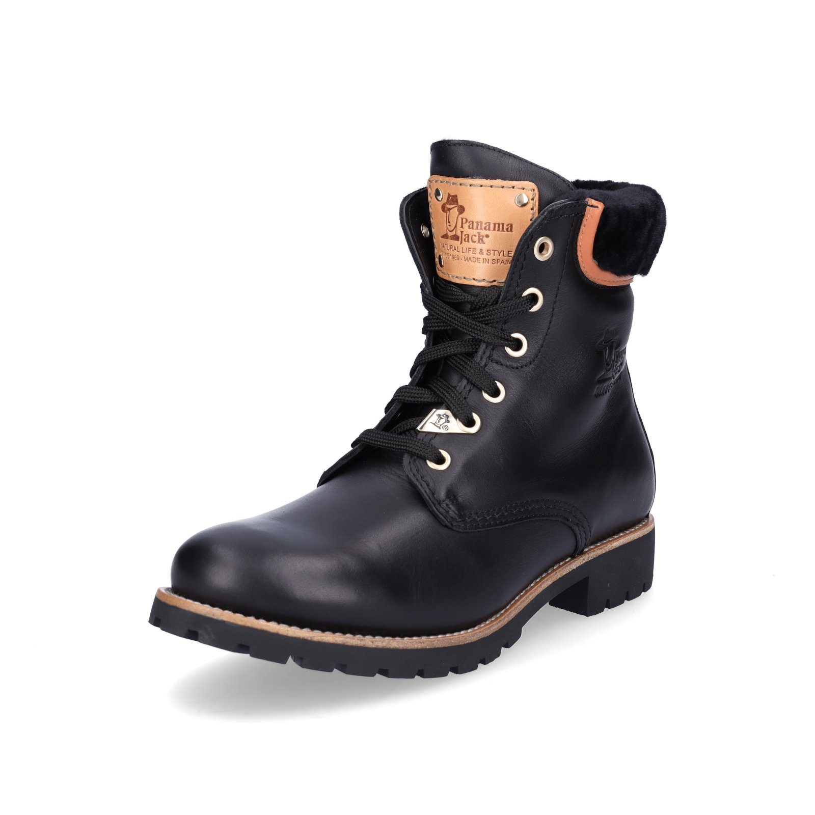 Panama Jack Damen Schnürstiefelette schwarz Stiefelette
