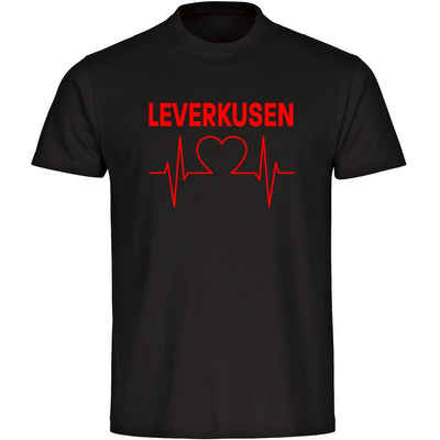 multifanshop T-Shirt Herren Leverkusen - Herzschlag - Männer