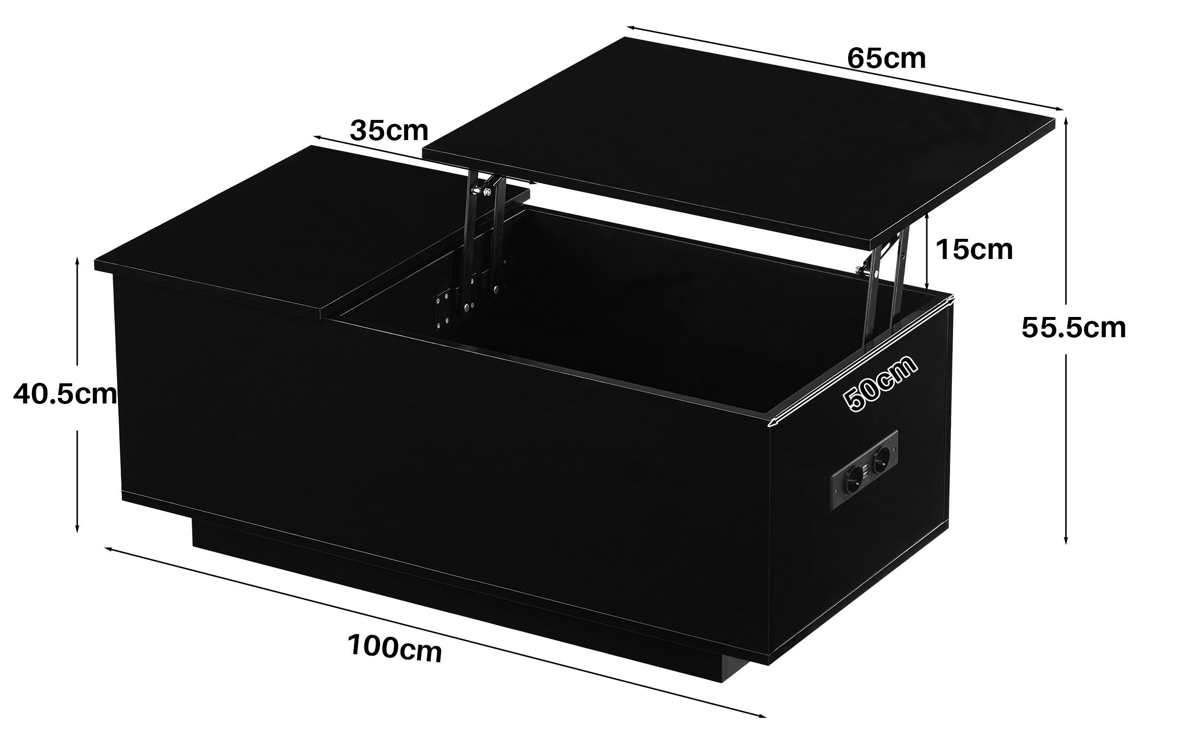 Ofcasa Couchtisch 100x50x40.5cm Hochglänzender Sofatisch (1 günstig online kaufen