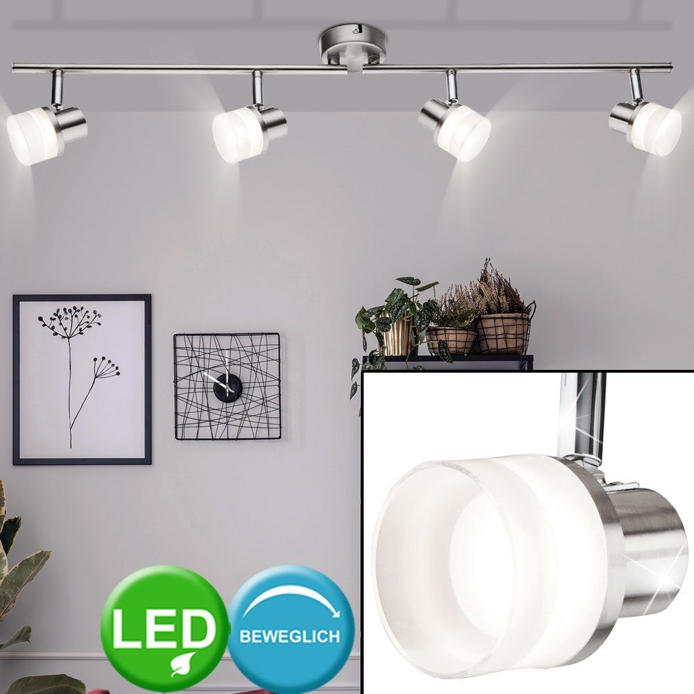 Globo LED Deckenleuchte, LED-Leuchtmittel fest verbaut, Warmweiß, LED Deckenleuchte mit beweglichen Spots