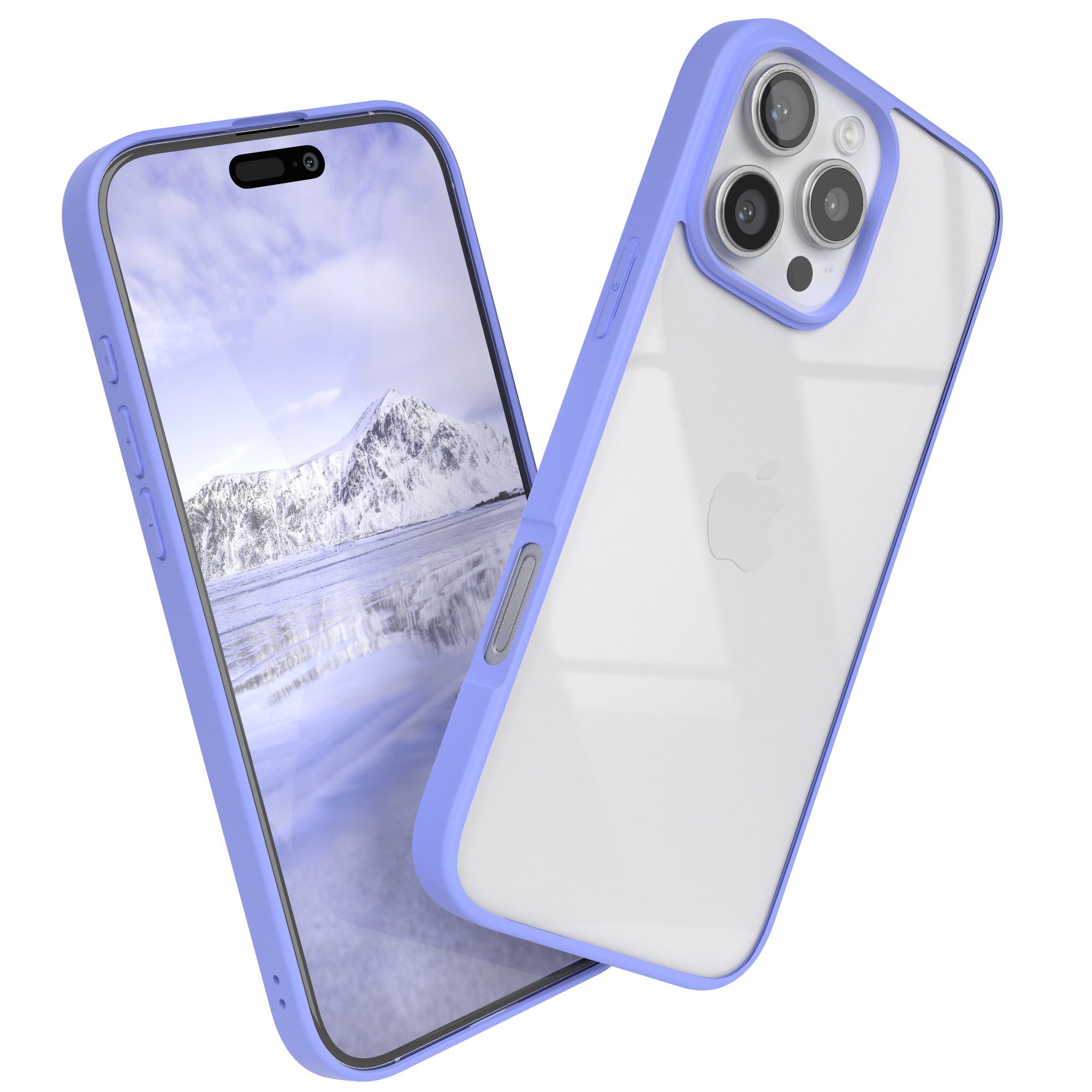EAZY CASE Handyhülle Bumper Case für Apple iPhone 16 Pro Max 6,9 Zoll, Smart Slimcover Transparent stoßfest Hybrid Hülle Back Cover Blau