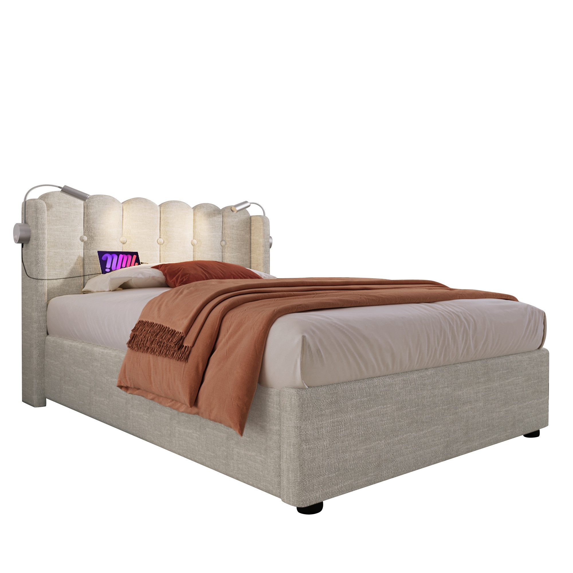 BlingBin Einzelbett Polsterbett (1-tlg., Ladefunktion und günstig online kaufen