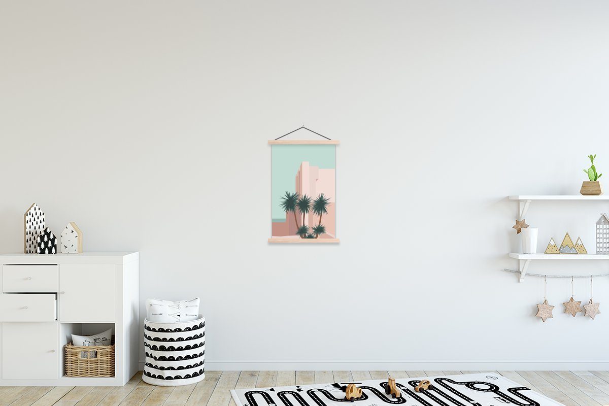 Wohnzimmer, (1 Architektur, Textilposter St), Posterleiste, MuchoWow für Magnetisch Palmen Poster Bilderleiste, - - Sommer