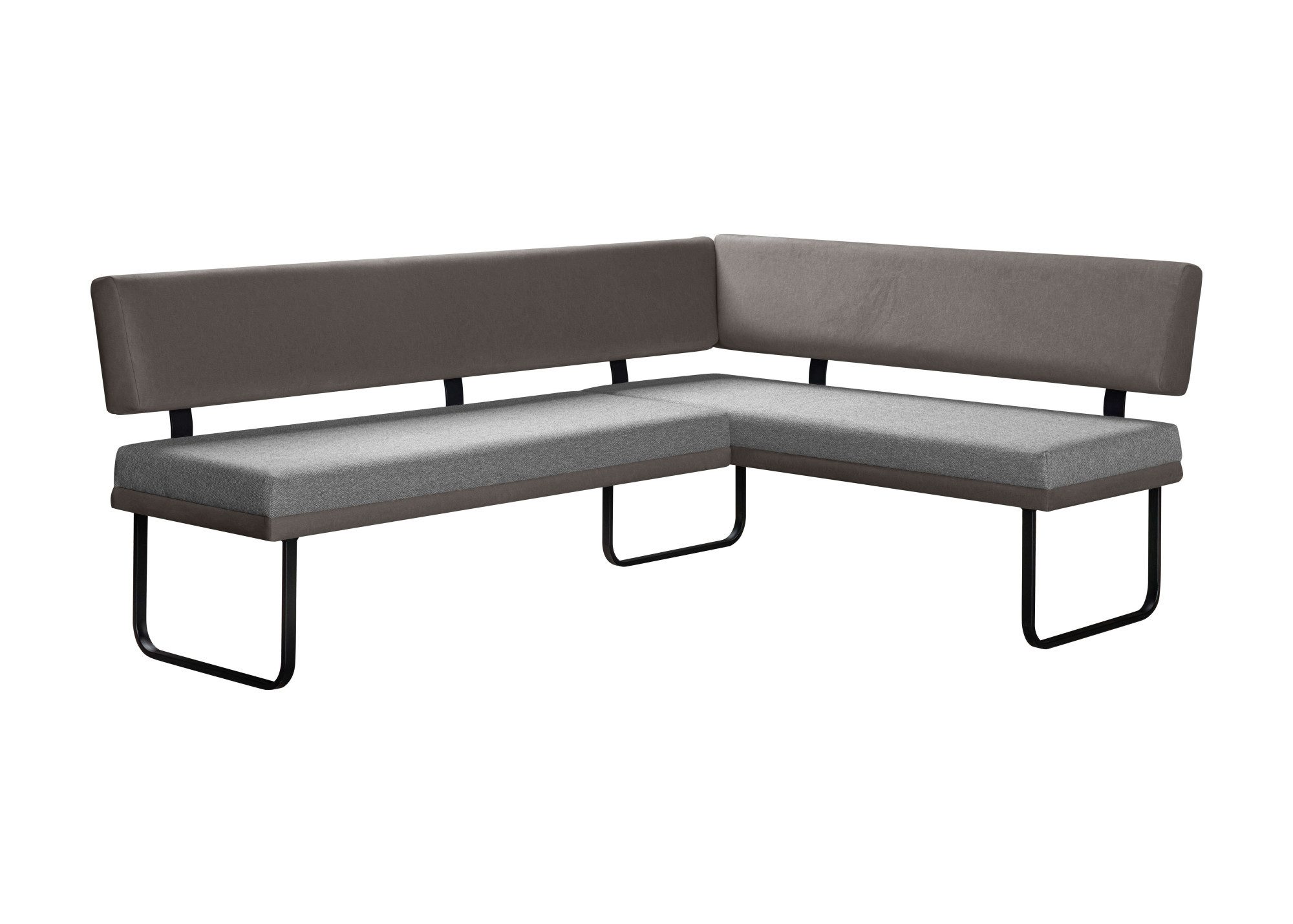 Home affaire Eckbank Gabi Esszimmerbank, Bank, Küchenbank, Polsterbank, Gestell aus matt-schwarzem Flachmetall, stabil, 2-Stoff-Design