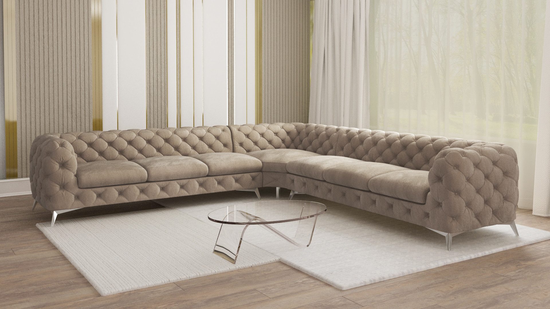 S-Style Möbel Ecksofa Kalina, Chesterfield mit günstig online kaufen
