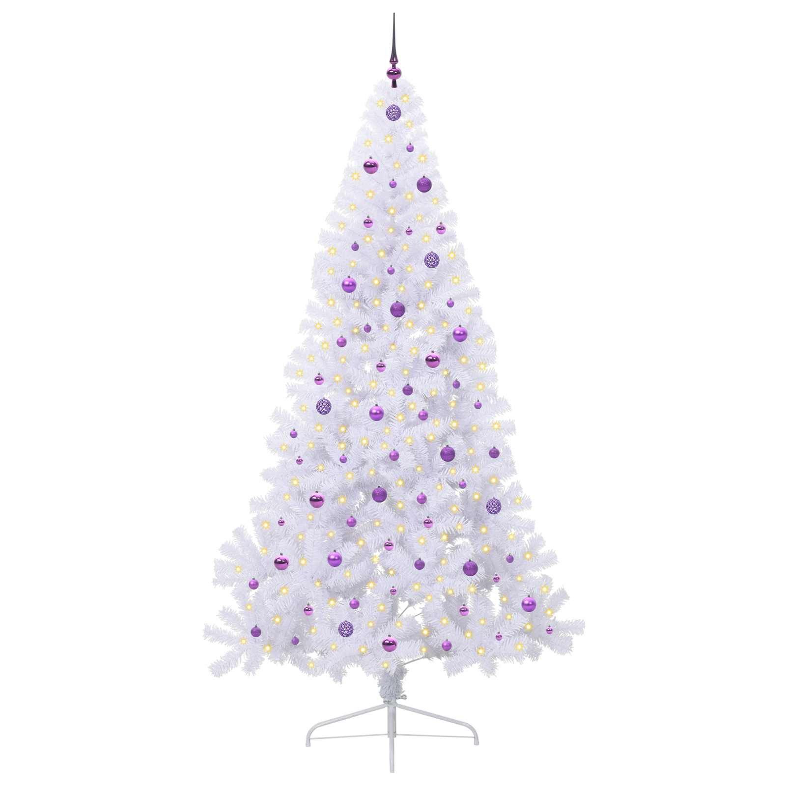 vidaXL Künstlicher Weihnachtsbaum Künstlicher Weihnachtsbaum Weiß 240 cm PVC und Stahl