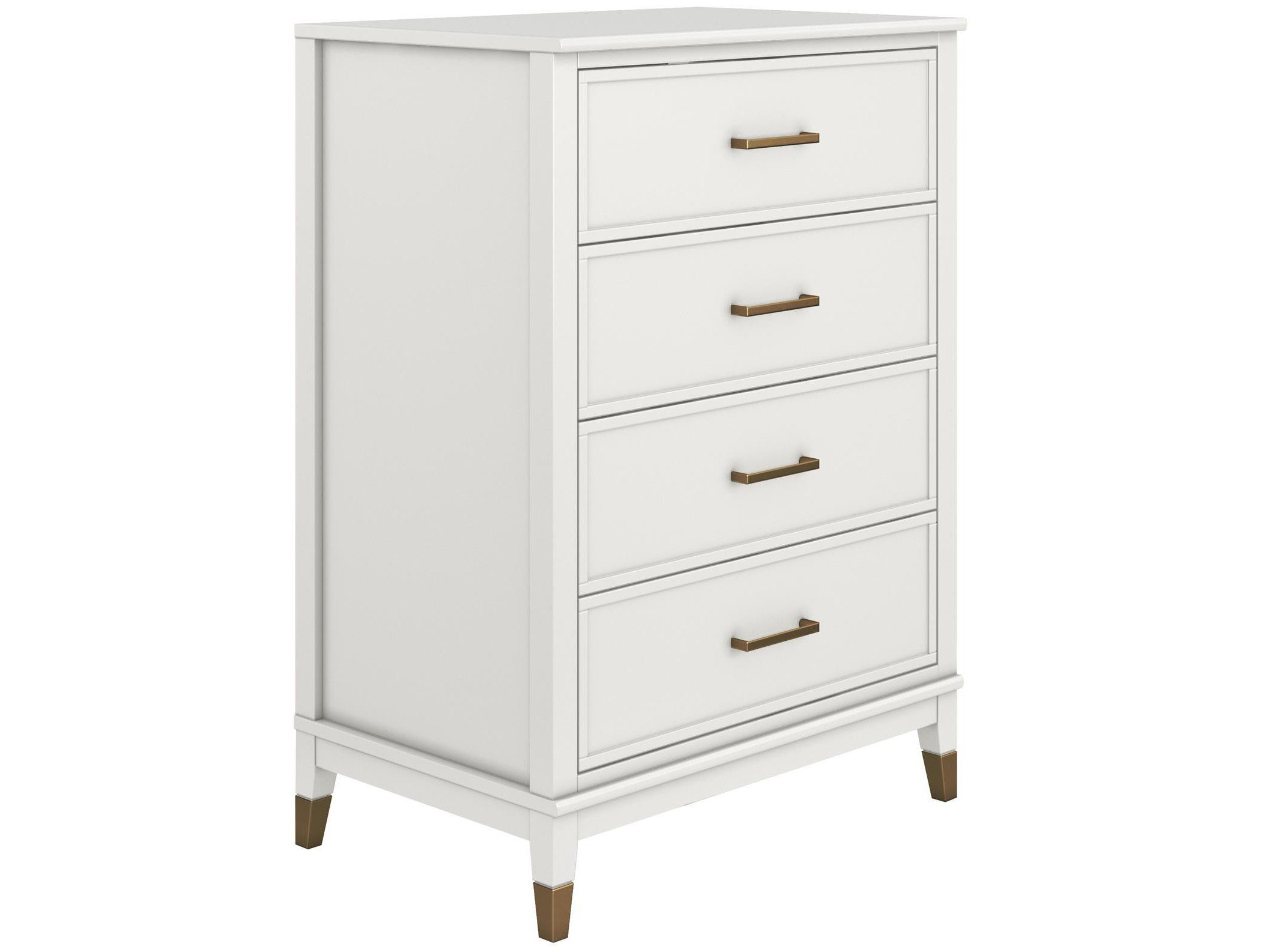 loft24 Kommode Westerleigh, Schubladenkommode mit 4 Schubladen, MDF, Griffe in goldfarben, 76 cm