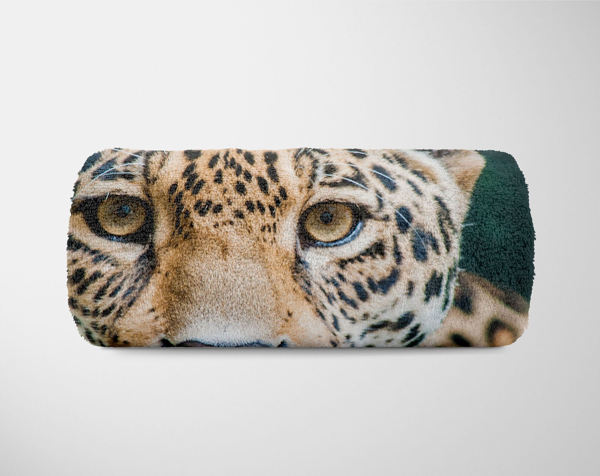 Sinus Art Handtücher Tiermotiv Jaguar Strandhandtuch (1-St), mit Handtuch Saunatuch Handtuch Raubkatze, Baumwolle-Polyester-Mix Kuscheldecke