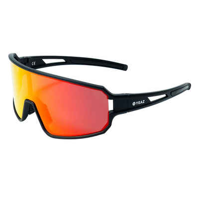 YEAZ Sportbrille SUNWAVE sport-sonnenbrille black/red, Guter Schutz bei optimierter Sicht