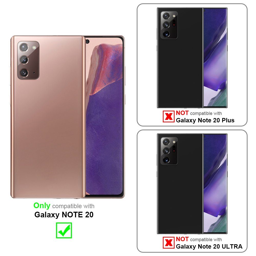 Cadorabo Handyhülle für Samsung Galaxy NOTE 20 Hülle Samsung Galaxy NOTE 20, Hülle Schutzhülle Blumen Flower mit Standfunktion Kartenfach Magnet