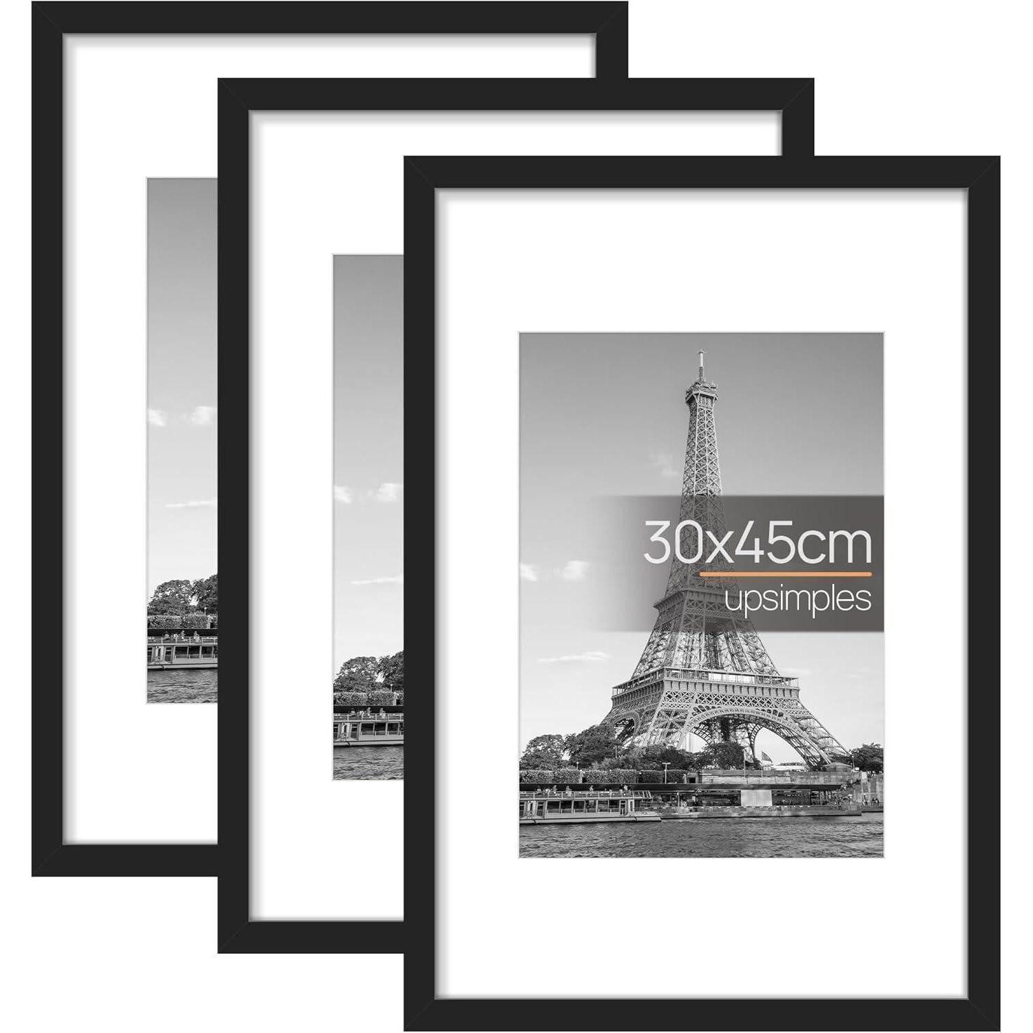 LuxusKollektion Bilderrahmen-Set Bilderrahmen 3pack 30x45 30x45cm Schwarz